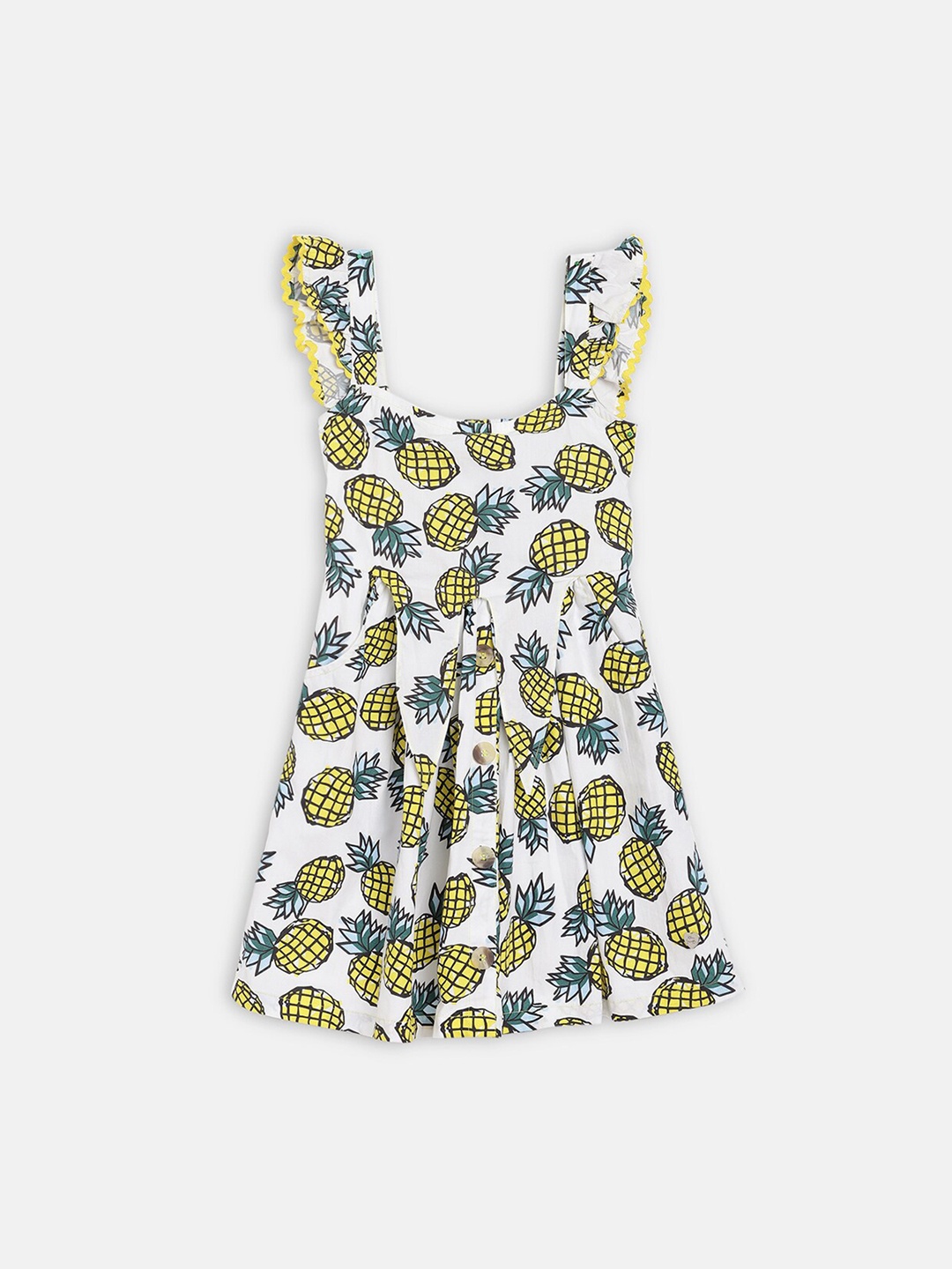 

Blue Giraffe Girls White & Yellow Fit and Flare Dress