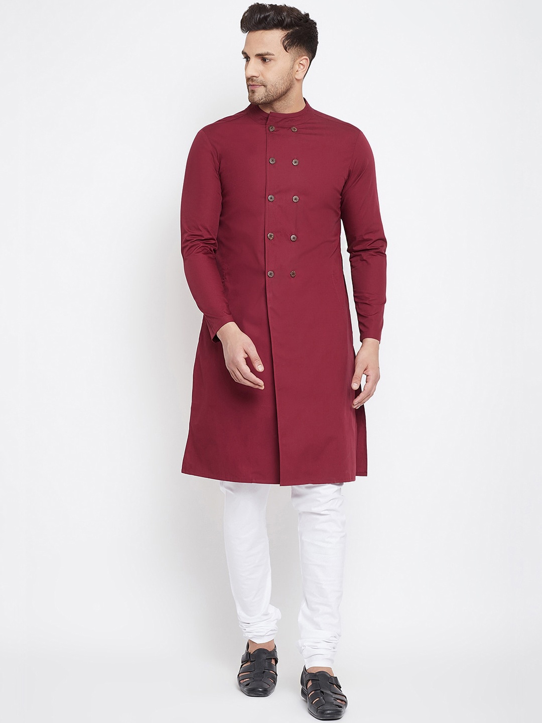 

Hypernation Men Maroon Kurta