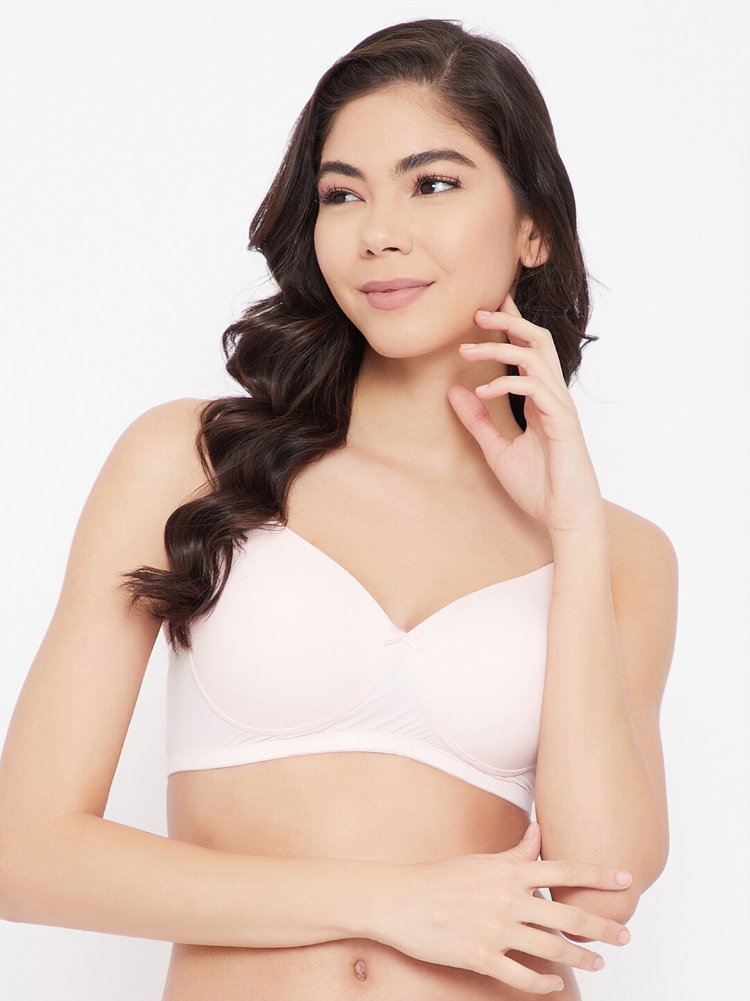 

Clovia Pink T-shirt Bra Full Coverage Lightly Padded