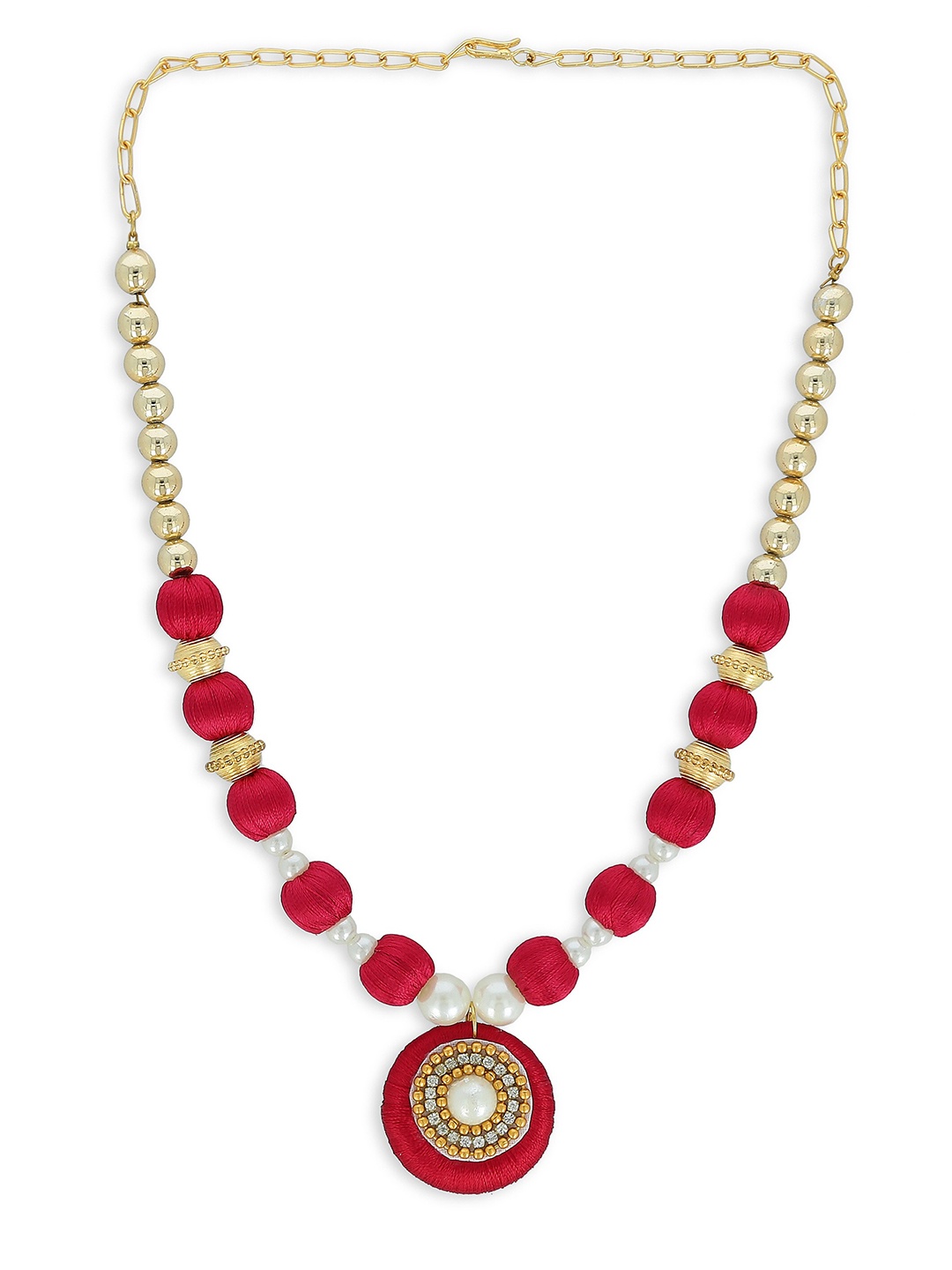 

AKSHARA Red & Gold-Toned Choker Necklace