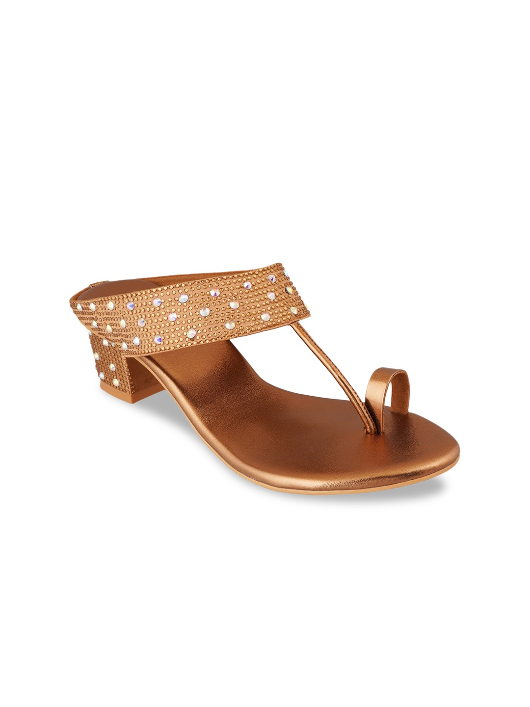 

pelle albero Gold-Toned Embellished Block Sandals