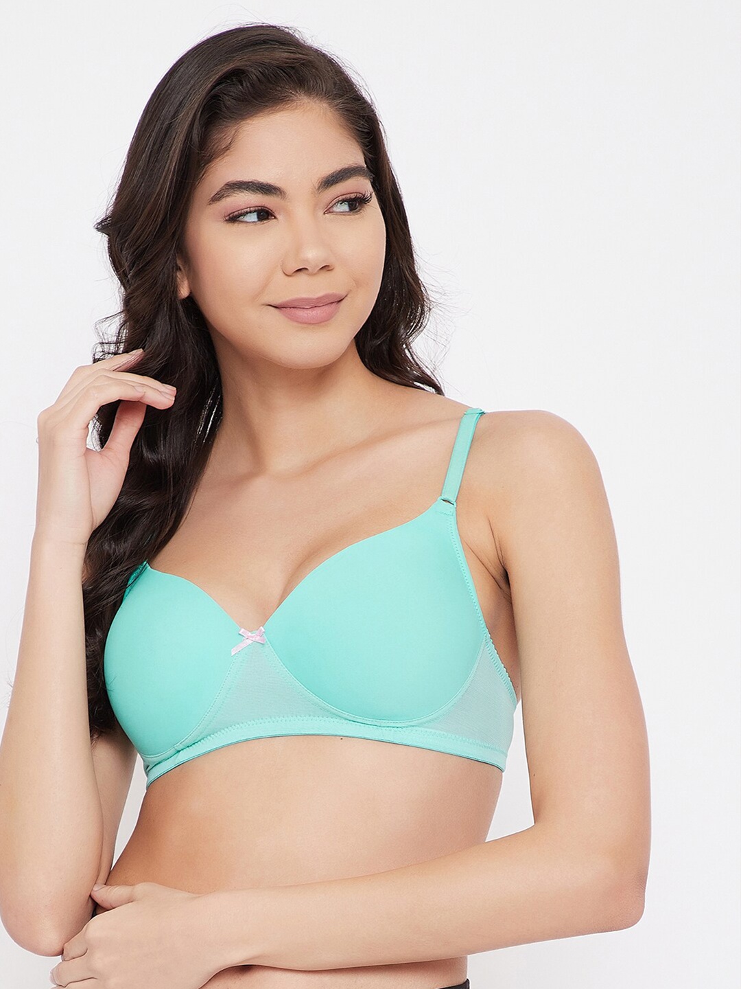 

Clovia Turquoise Blue Half Coverage Lightly Padded Push-Up Bra BR2023M0330C-Blue
