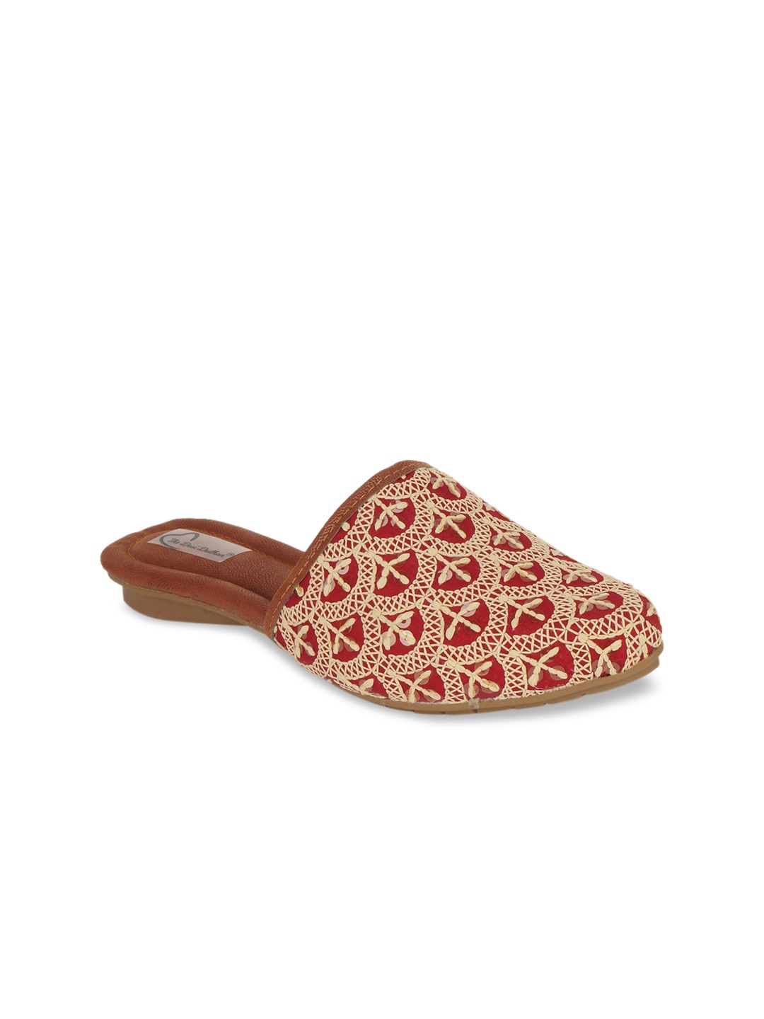 

The Desi Dulhan Women Maroon Embellished Mules Flats