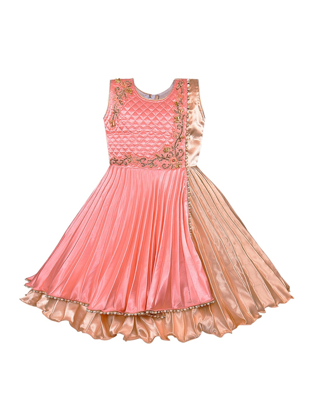 

Wish Karo Peach-Coloured Satin Maxi Dress