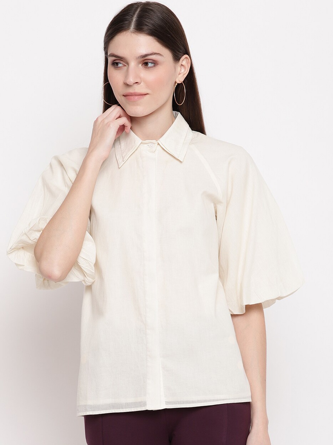 

sandy AND ritz Women Beige Sustainable Casual Shirt