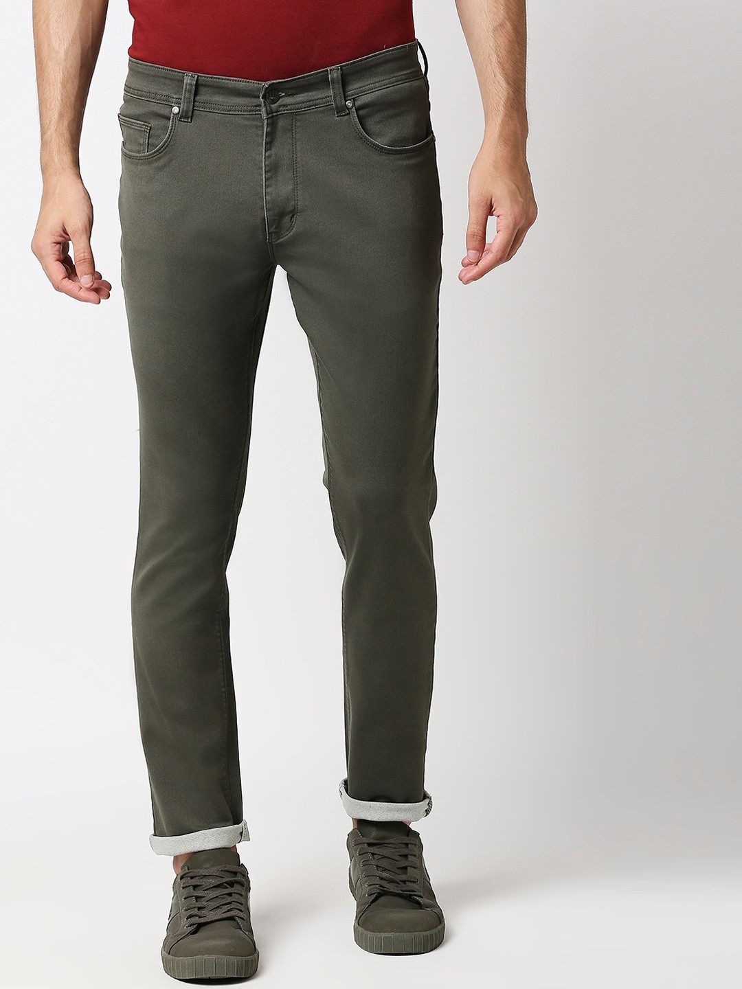 

High Star Men Olive Green Slim Fit Jeans