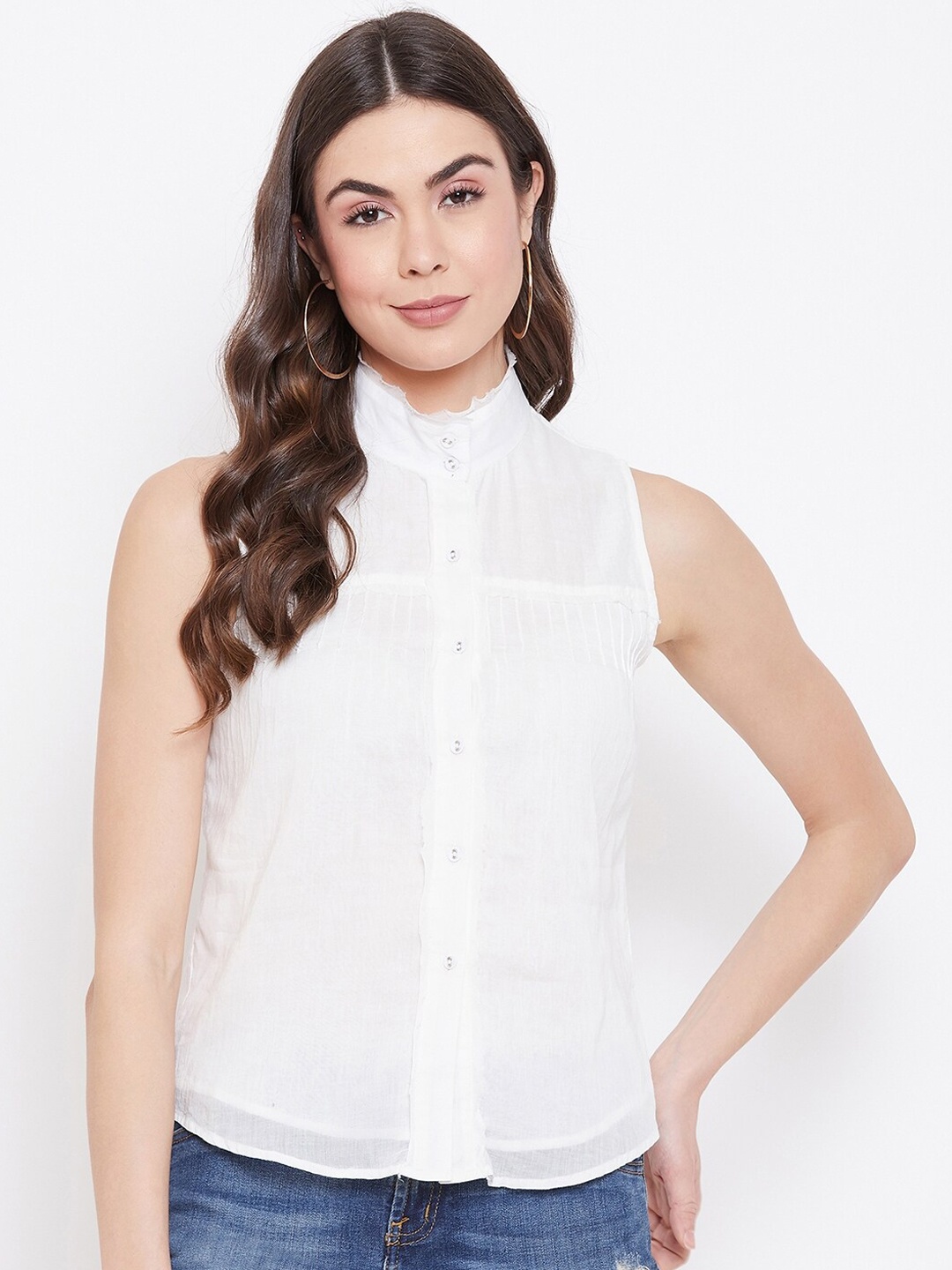 

sandy AND ritz Women Off White Sustainable Casual Shirt