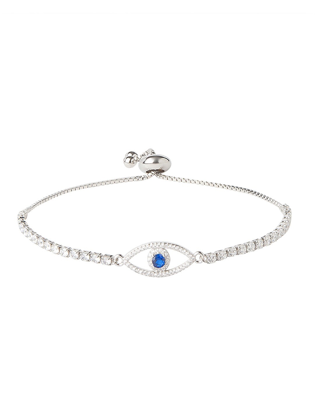 

Moon Dust Women Silver-Plated Brass CZ Studded Charm Bracelet