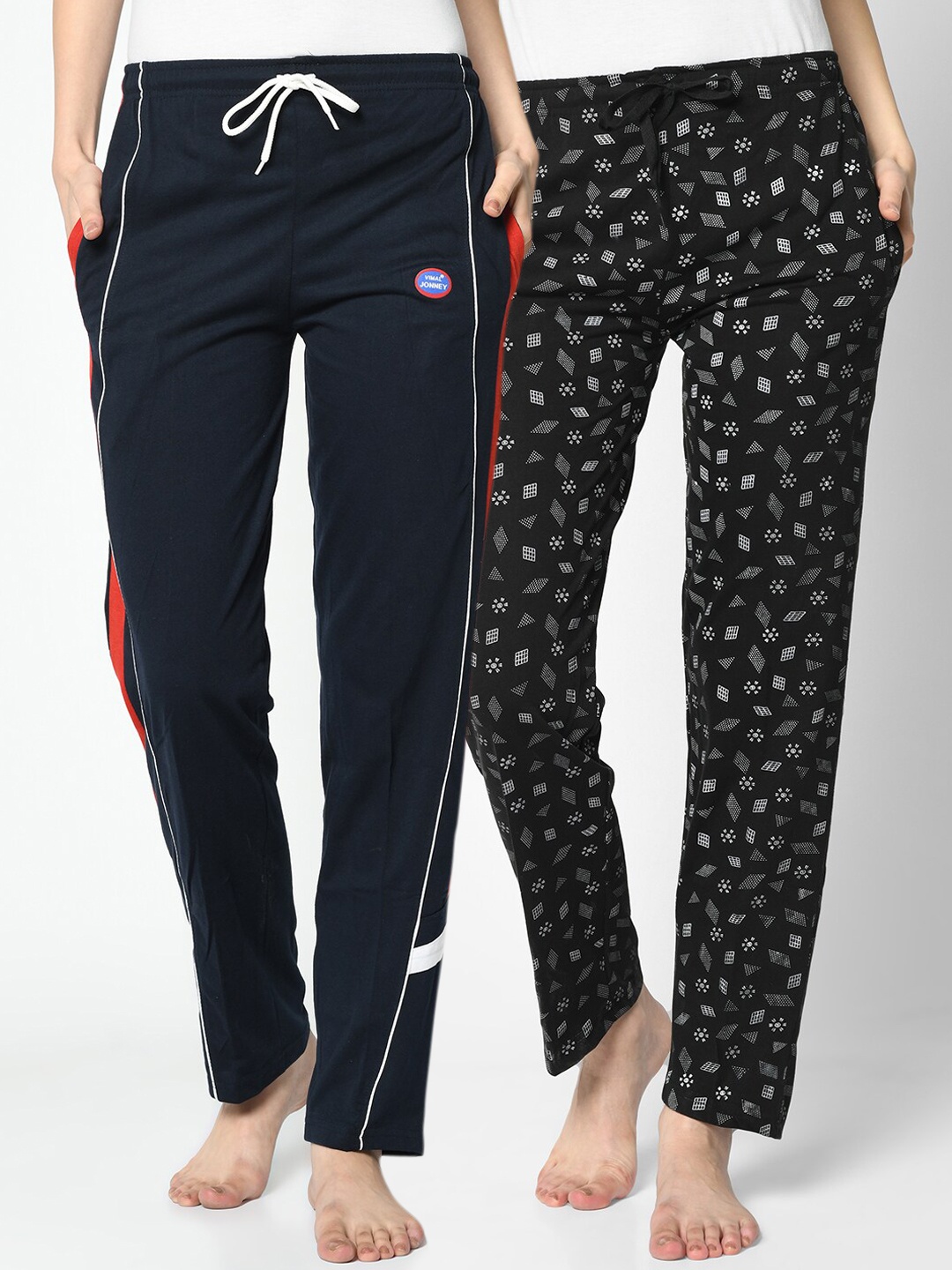 

VIMAL JONNEY Women Pack Of 2 Lounge Pants, Black