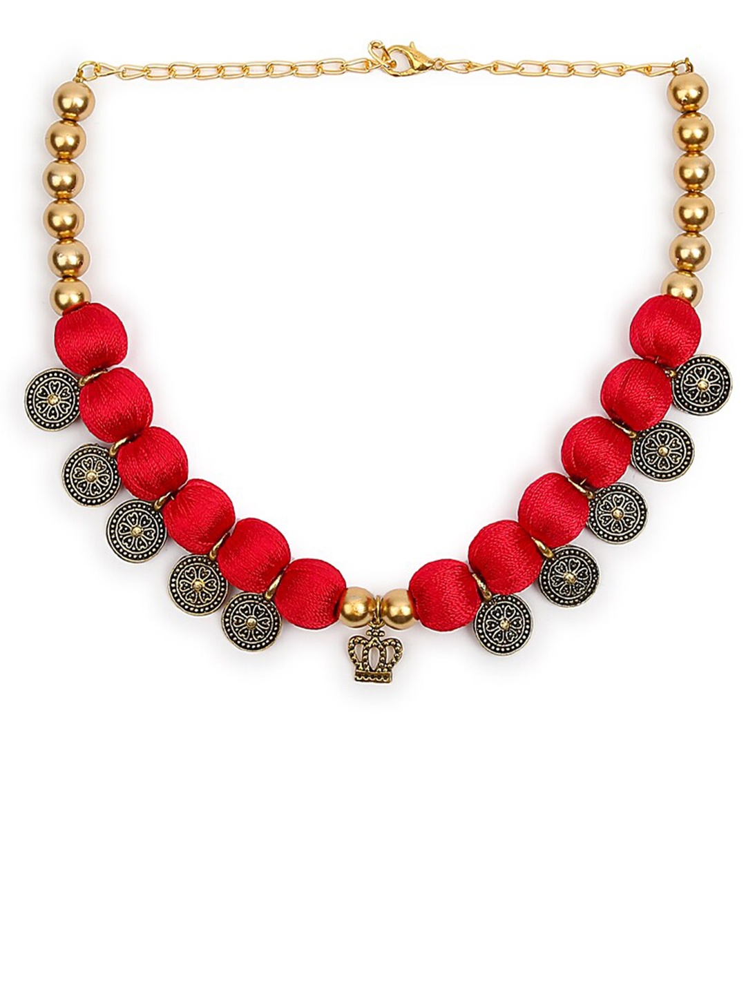 AKSHARA Red & Gold-Toned Choker Necklace