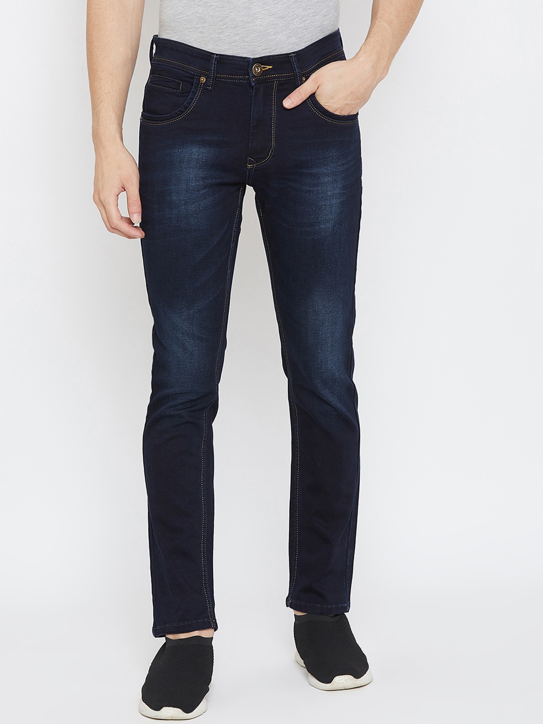 

Duke Men Blue Slim Fit High-Rise Light Fade Stretchable Jeans