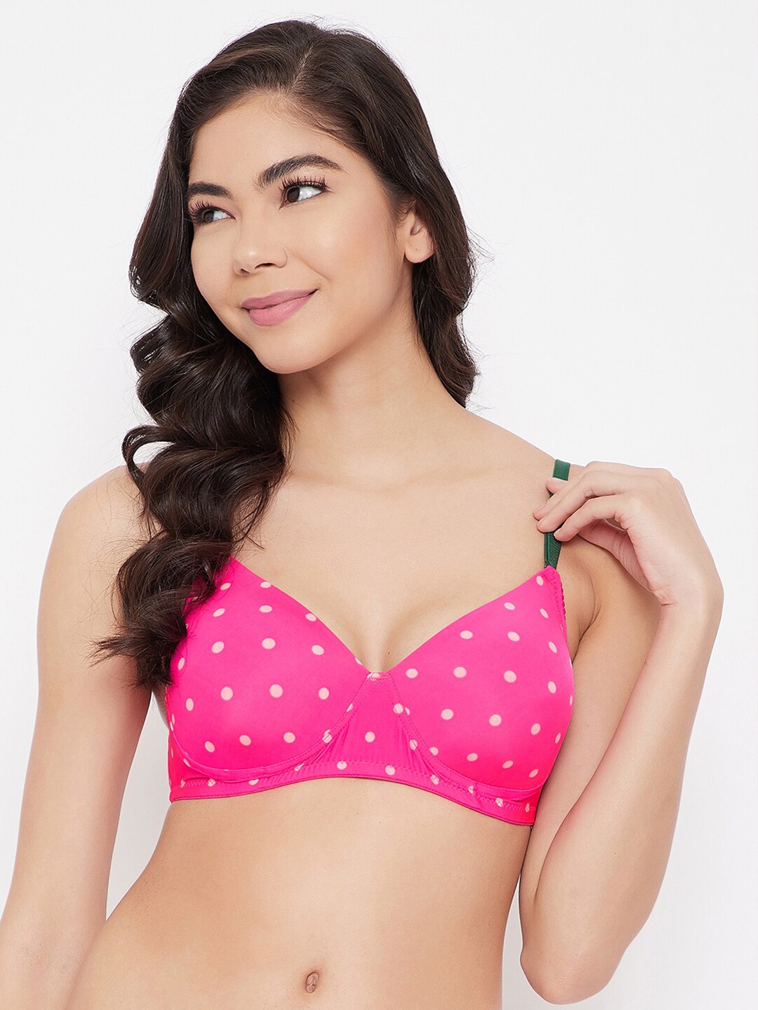 

Clovia Magenta & White Full Coverage Lightly Padded T-shirt Bra
