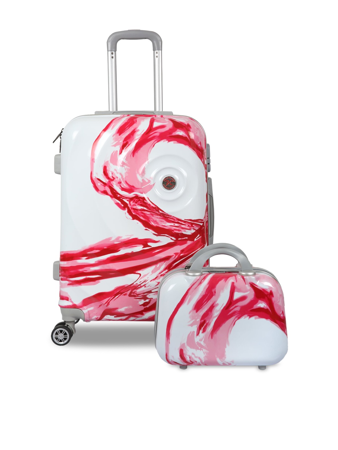 

Polo Class Unisex Set Of 2 Red & White Printed Trolley & Vanity Bags
