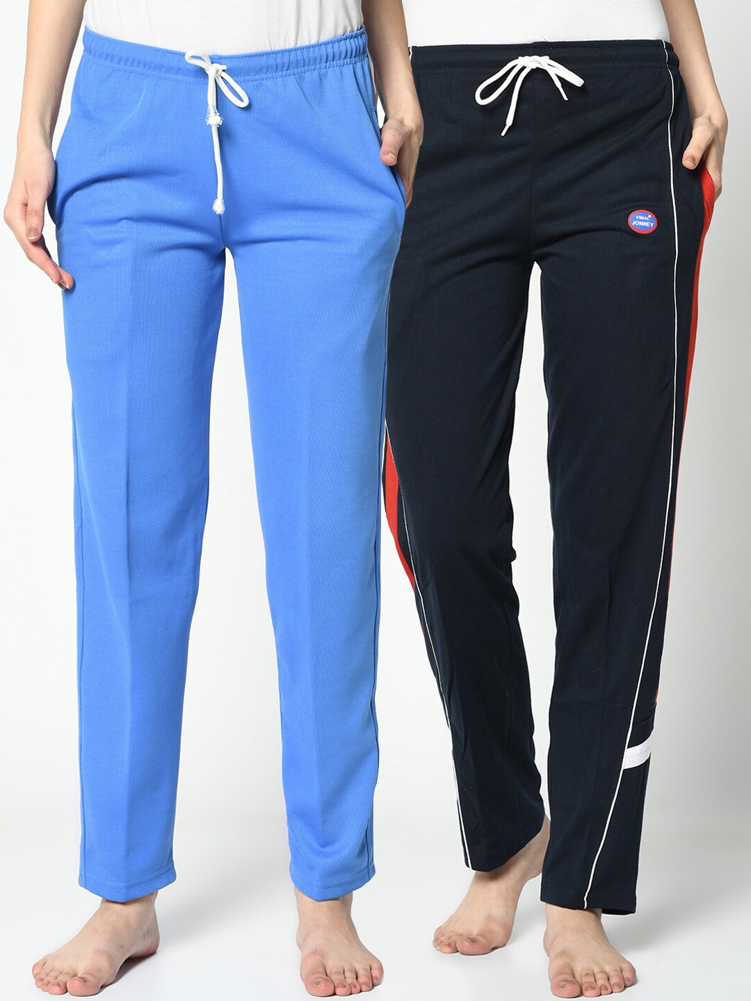 

VIMAL JONNEY Women Pack Of 2 Solid Lounge Pants, Blue