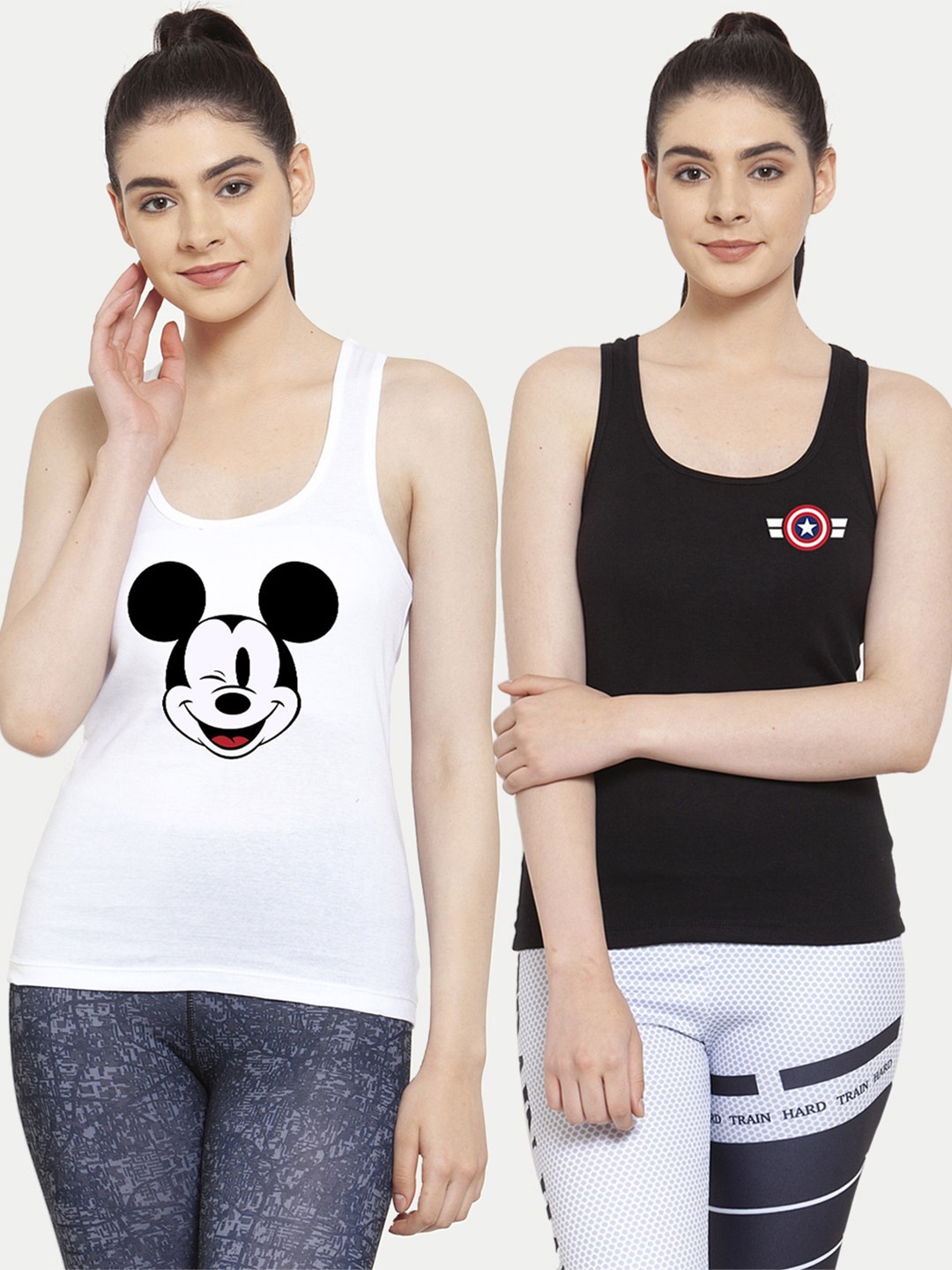 

Friskers Pack of 2 Printed Tank Tops, White