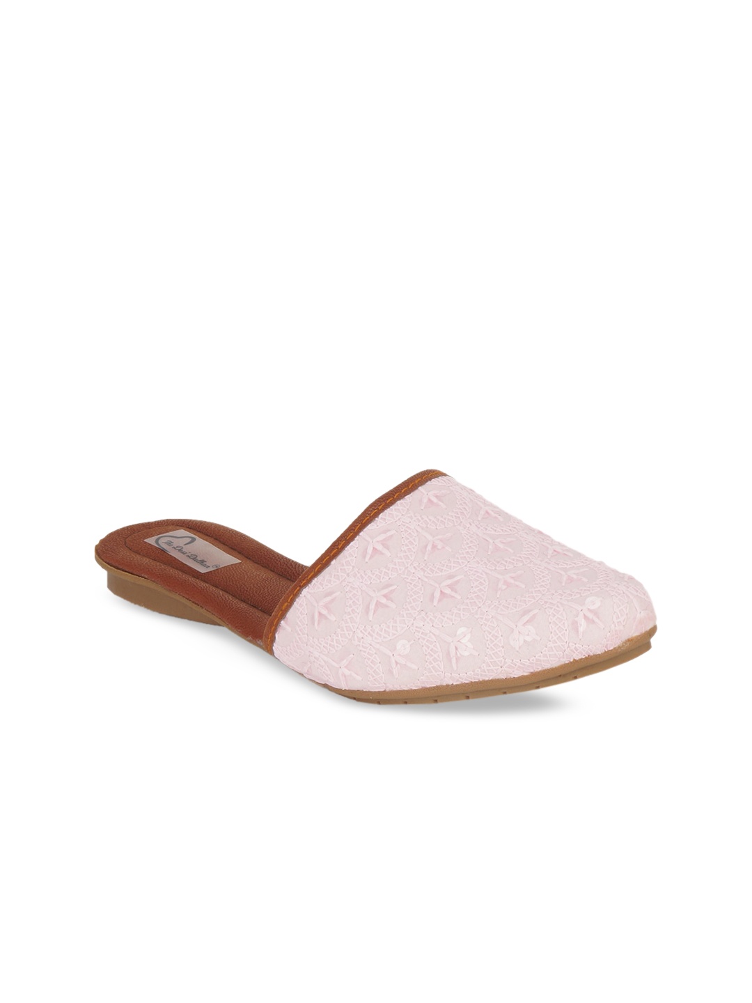 

The Desi Dulhan Women Pink Embellished Mules Flats