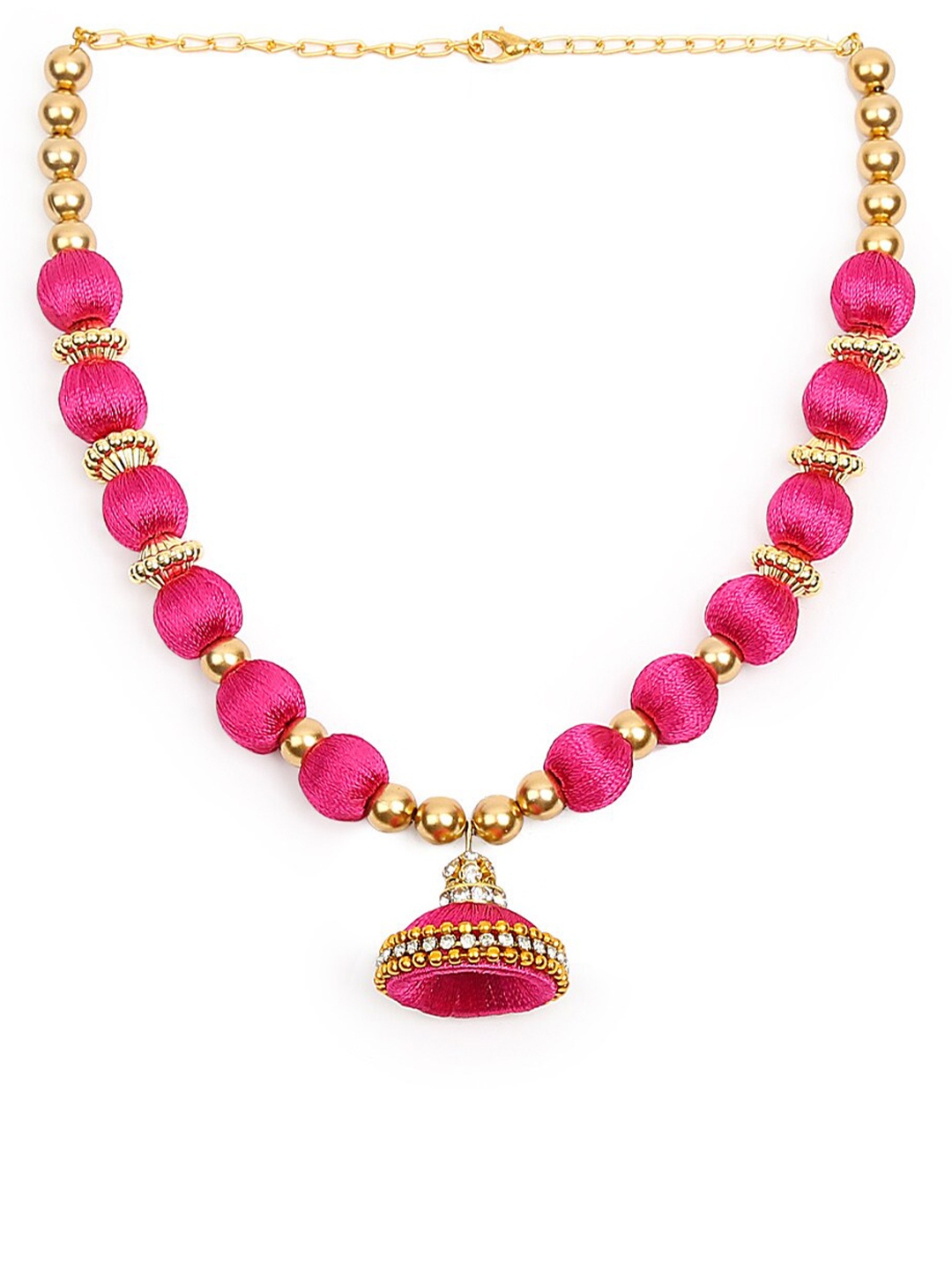 

AKSHARA Pink & Gold-Toned Handcrafted Choker Necklace