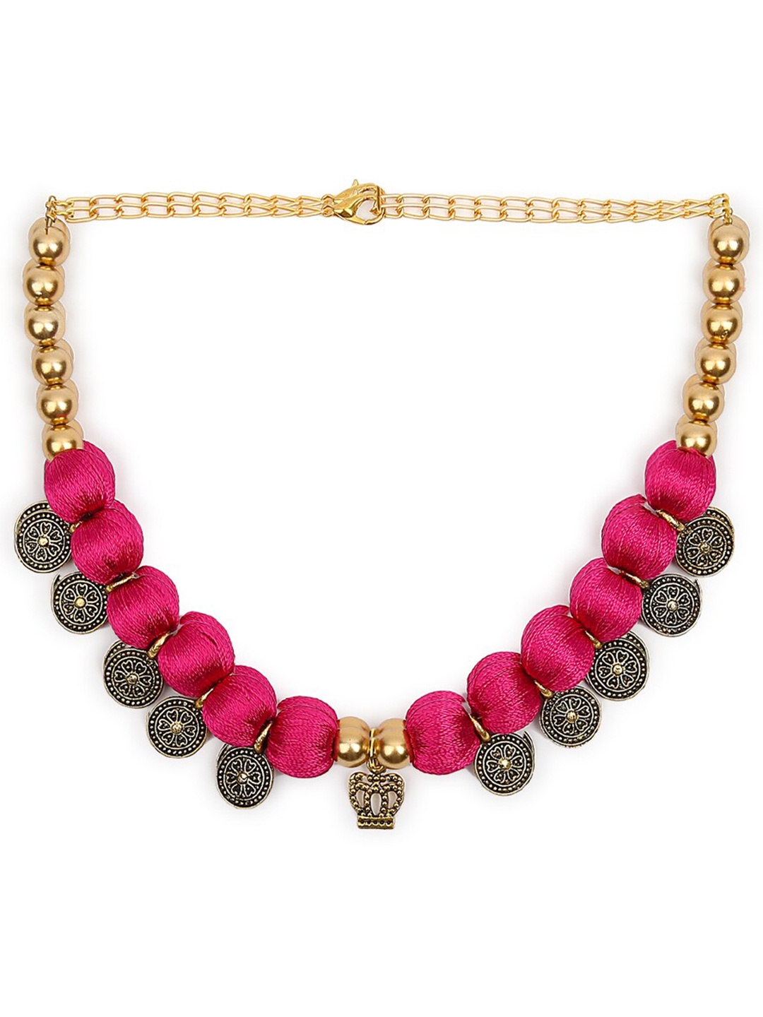 

AKSHARA Pink & Gold-Toned Choker Necklace