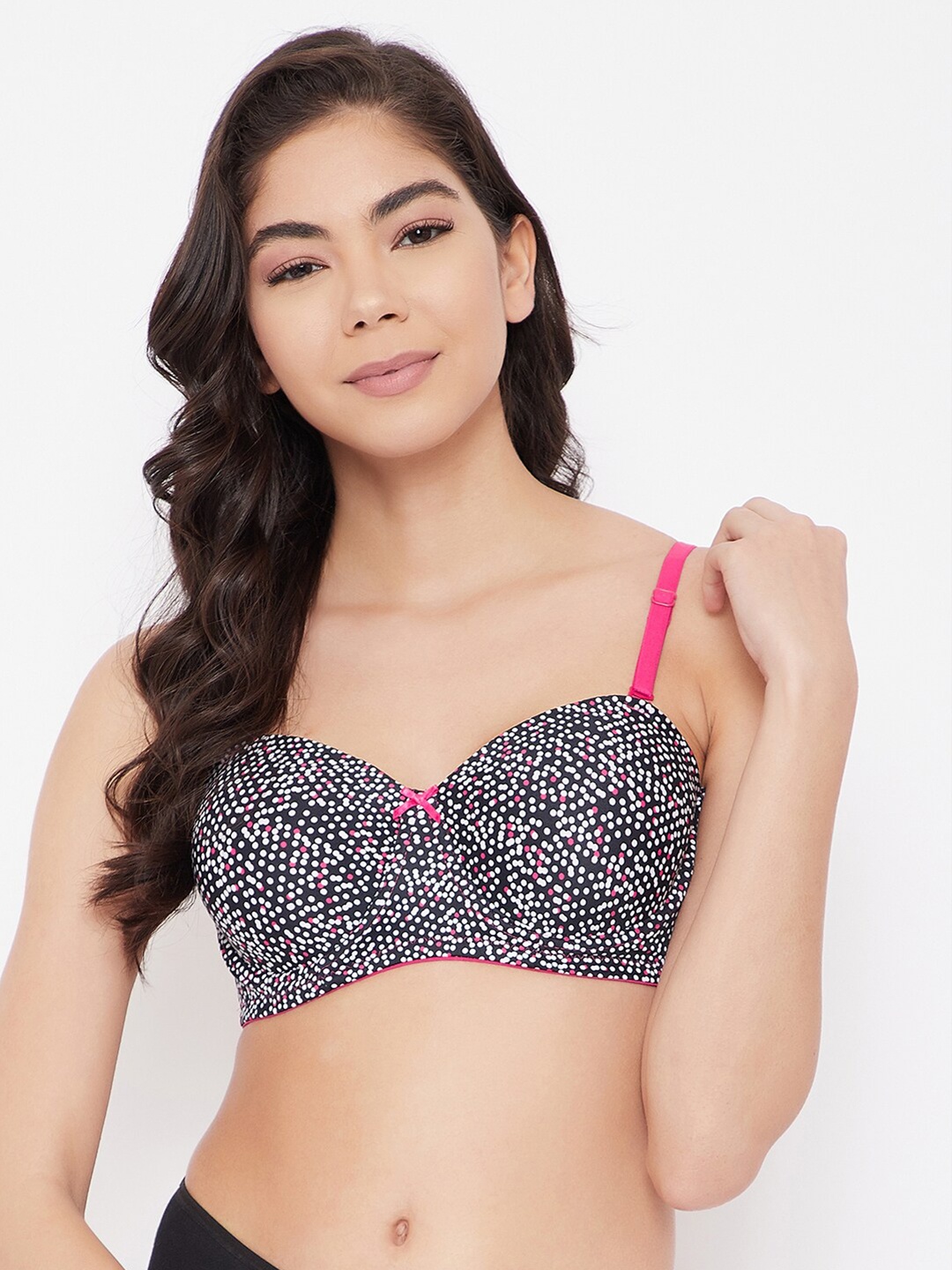 

Clovia Black & Pink Full Coverage Underwired Lightly Padded T-shirt Bra BR2107A1332B