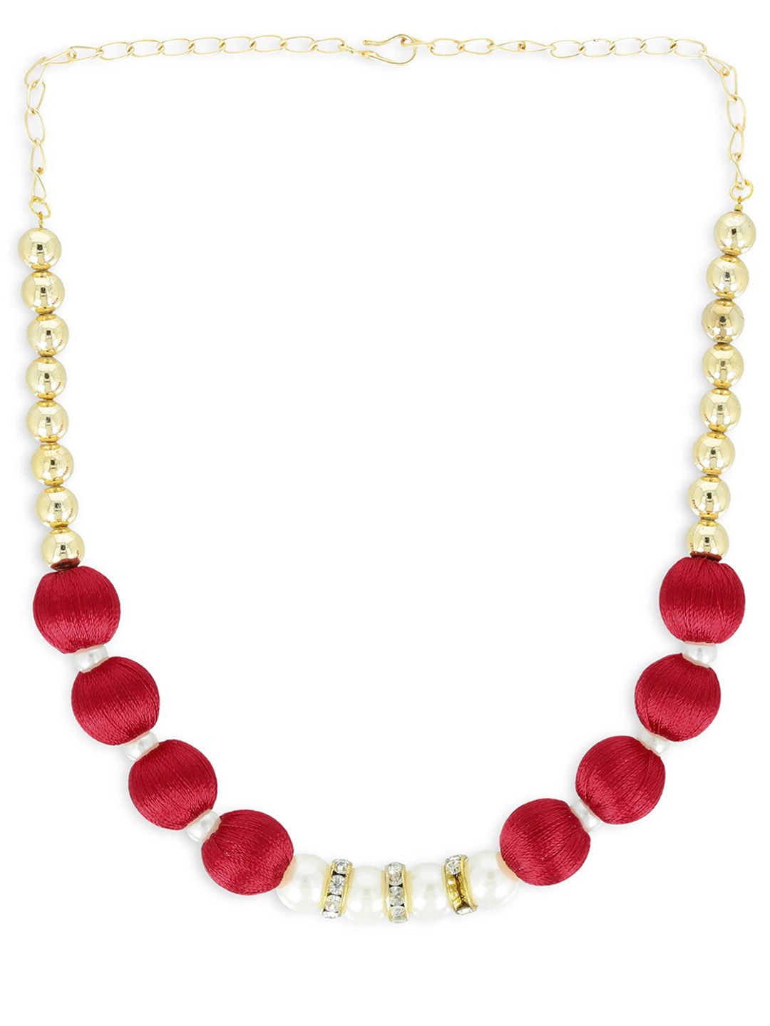 

AKSHARA Red & Gold-Toned Handcrafted Choker Necklace