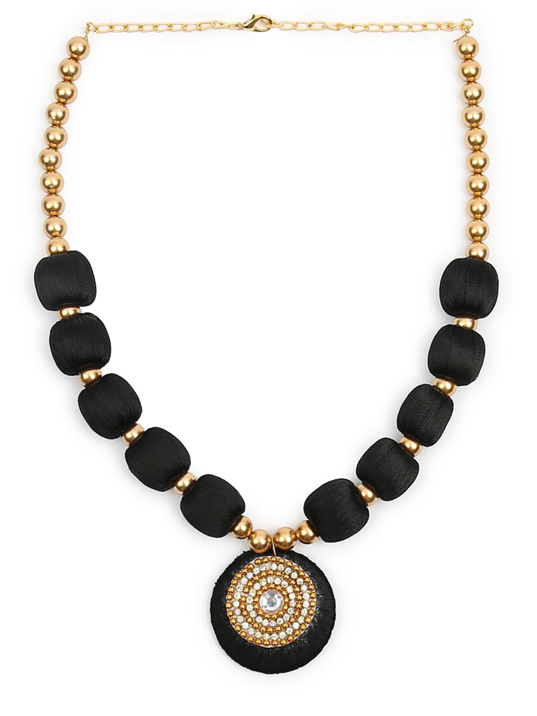 

AKSHARA Black & Gold-Toned Choker Necklace