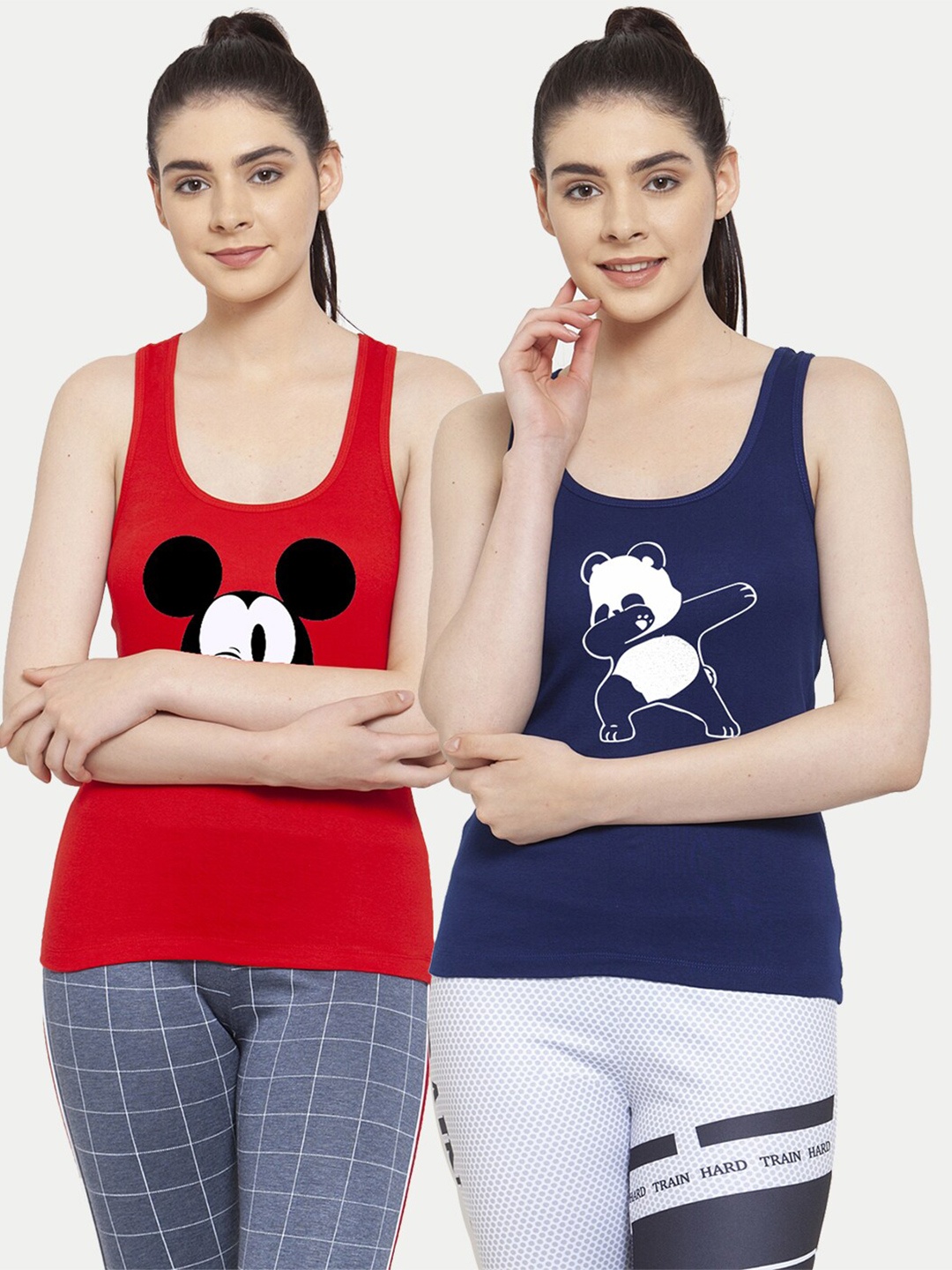 

Friskers Pack Of 2 Red & Blue Tank Top