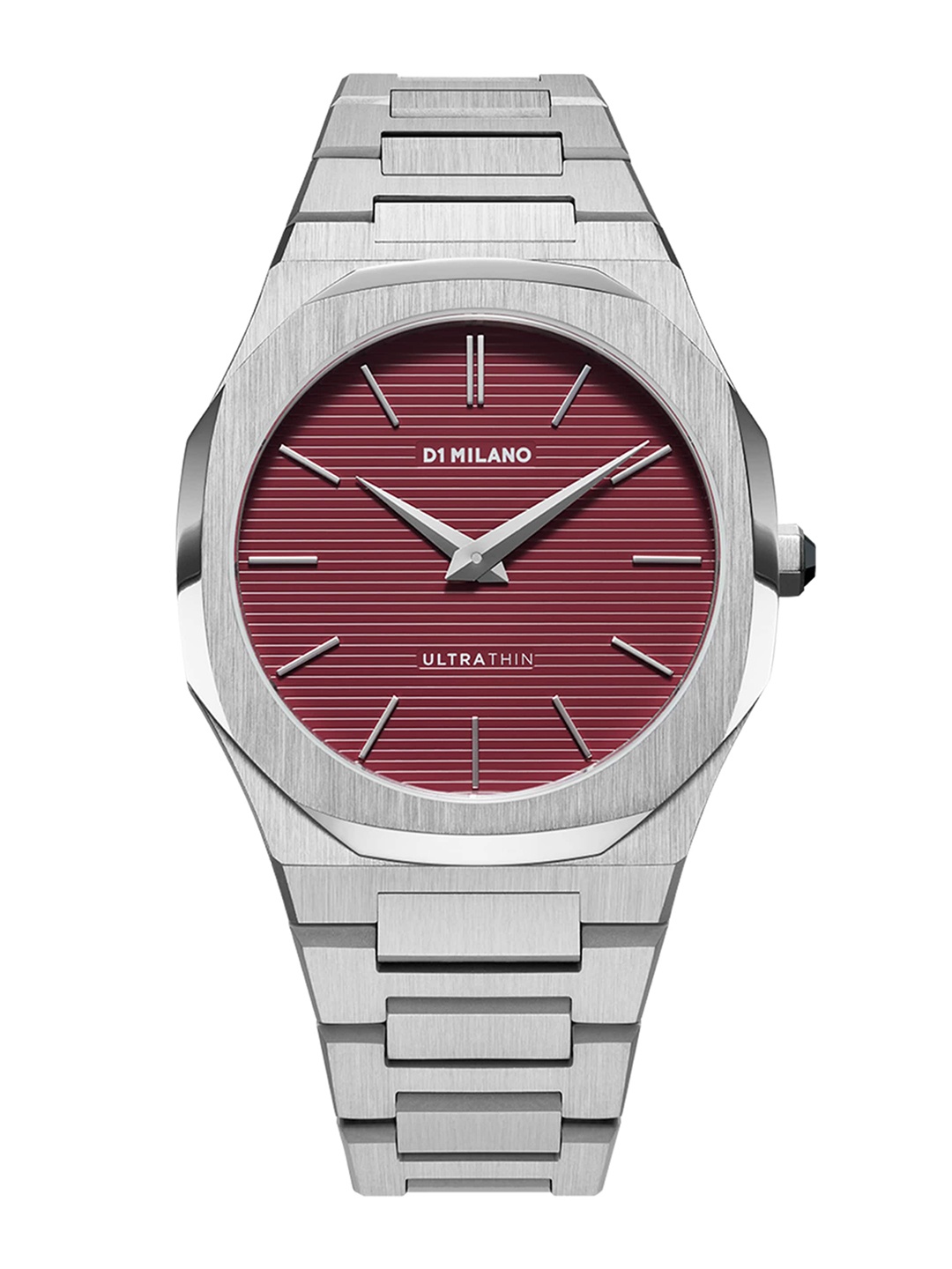 

D1 Milano Red Dial & Silver-Toned Stainless Steel Straps Analog Watch - UTBJ11