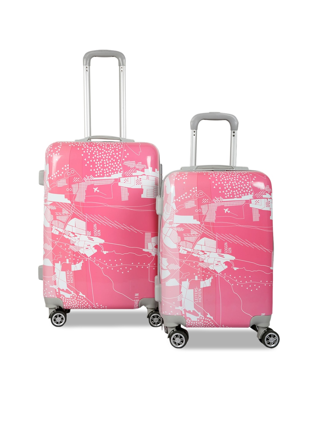 

Polo Class Pink Set of 2 Printed Hard Case 360 Degree Rotation Trolley Suitcases