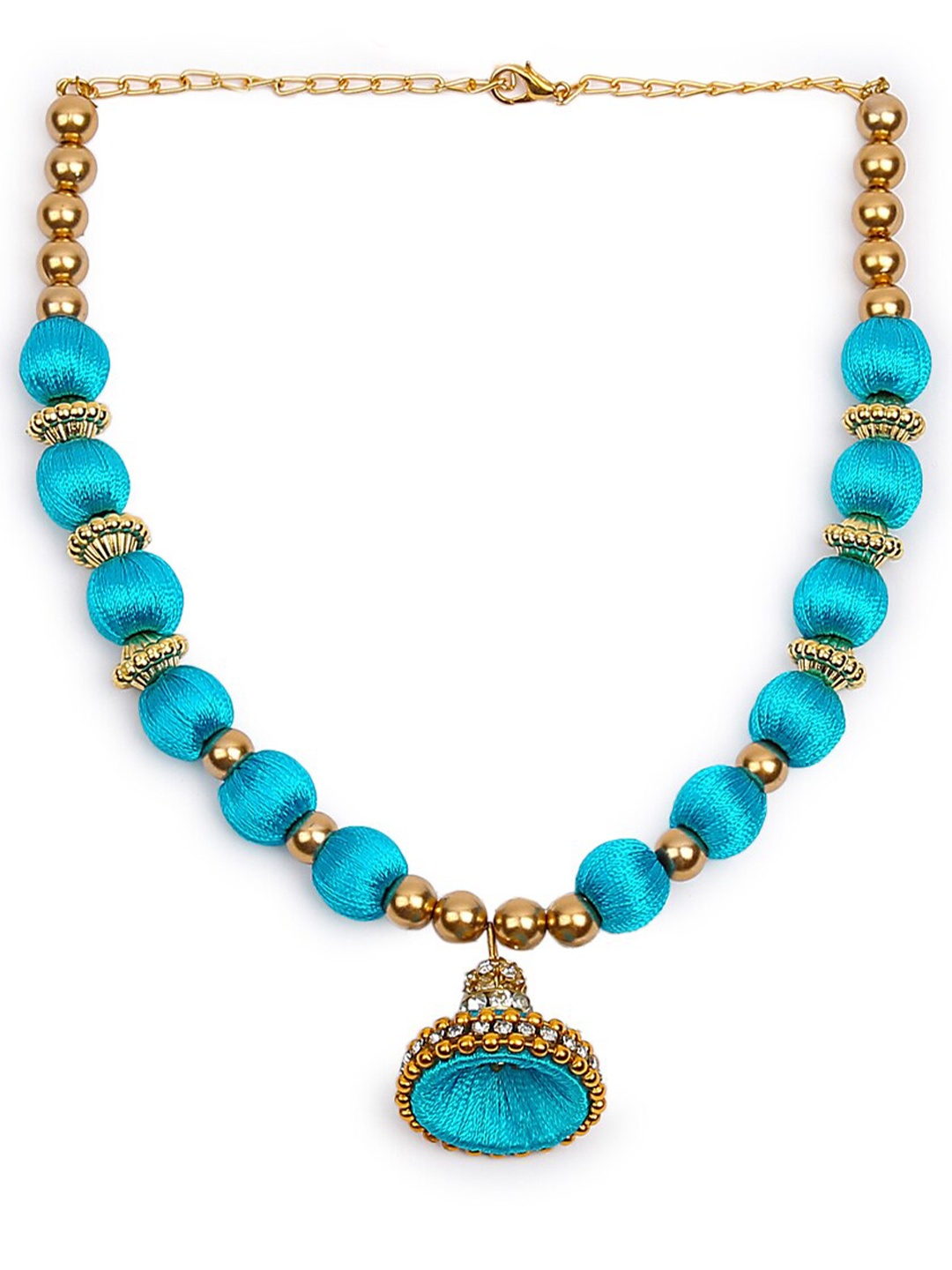 

AKSHARA Blue & Gold-Toned Handcrafted Choker Necklace