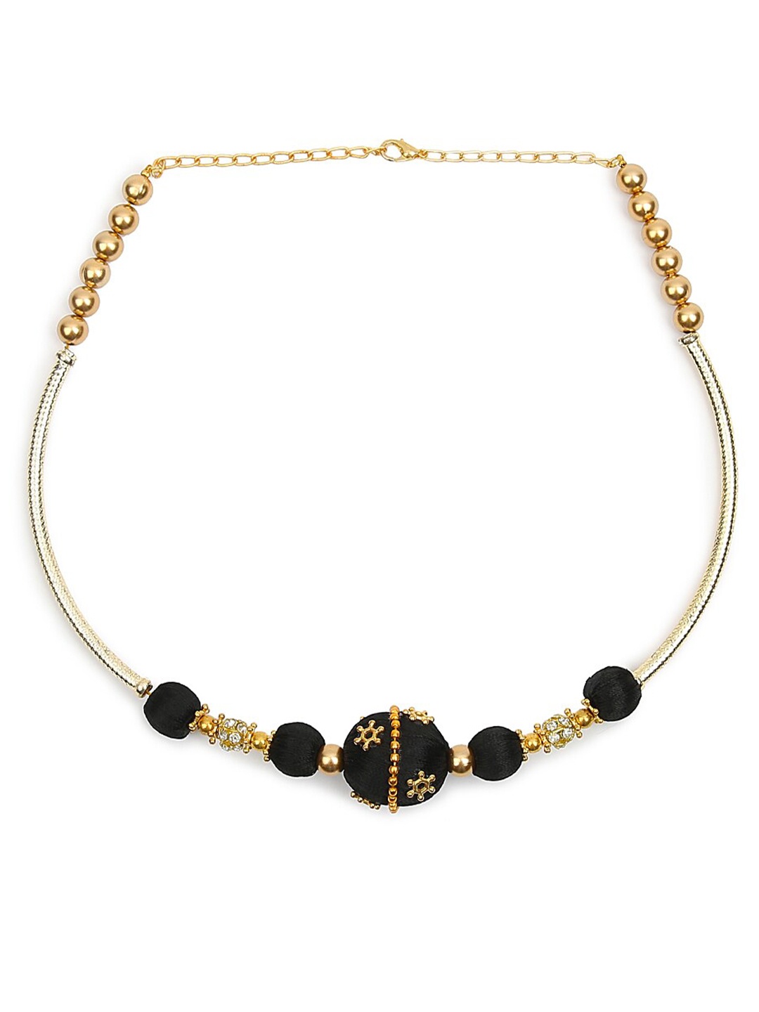 

AKSHARA Black & Gold-Toned Choker Necklace