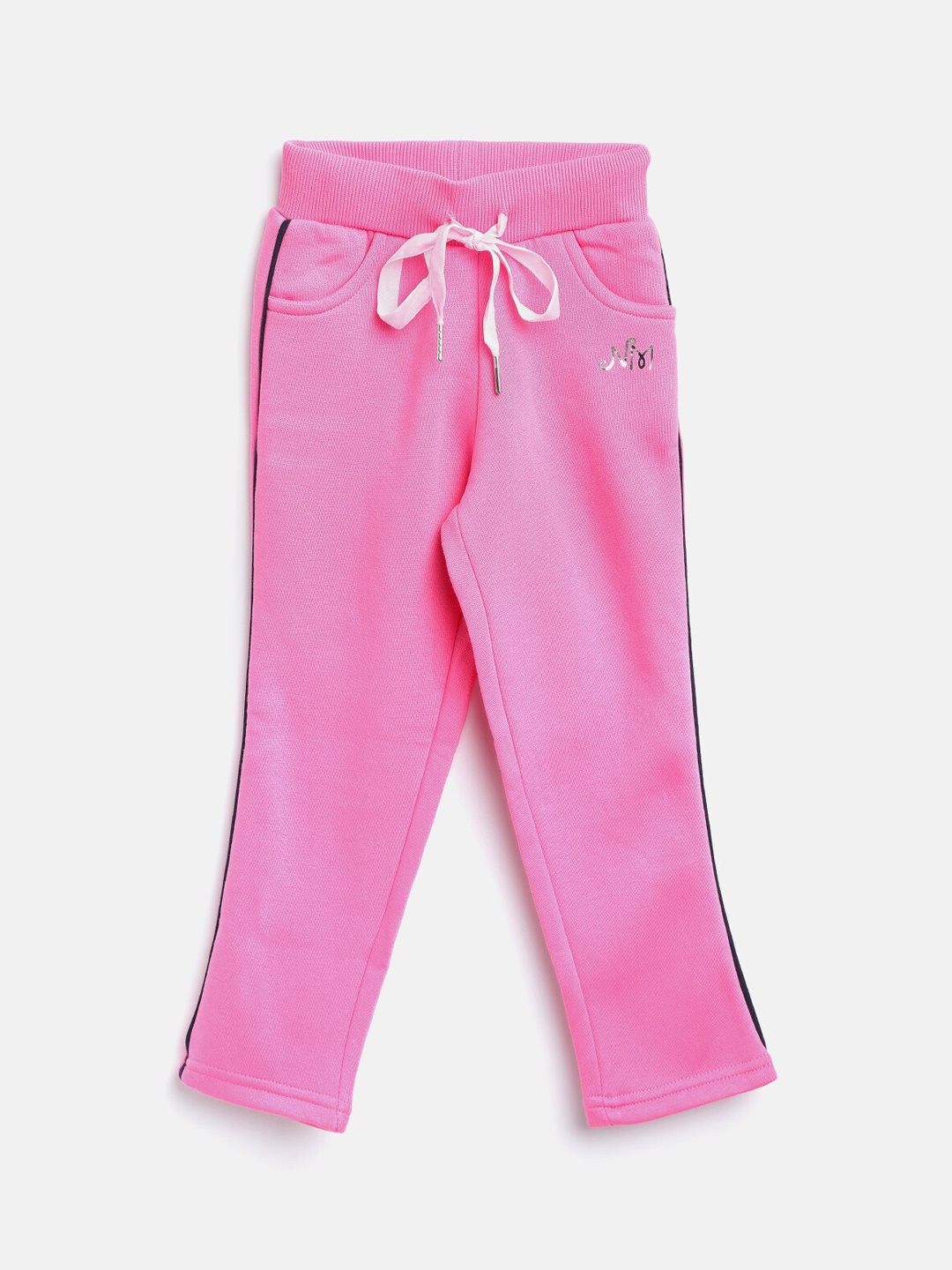 

Nins Moda Girls Pink Solid Track Pants