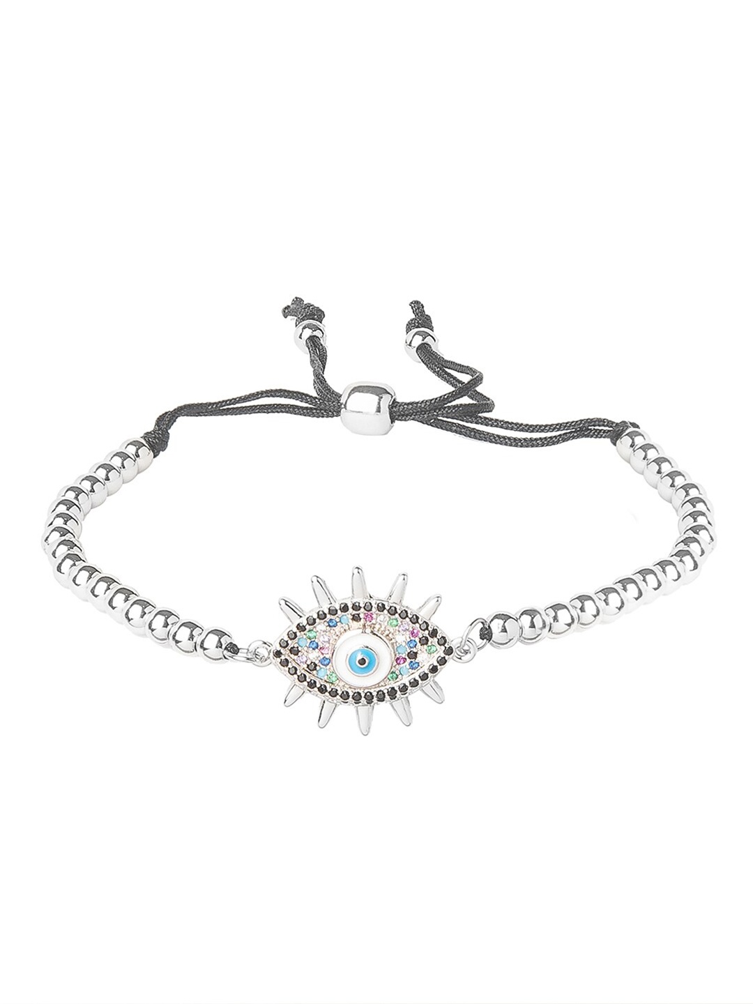 

Moon Dust Women Silver-Plated & White Brass Cubic Zirconia Charm Bracelet