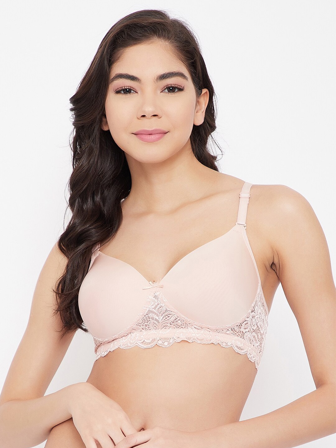 

Clovia Beige Floral T-shirt Bra Full Coverage Lightly Padded BR1806Z2436E