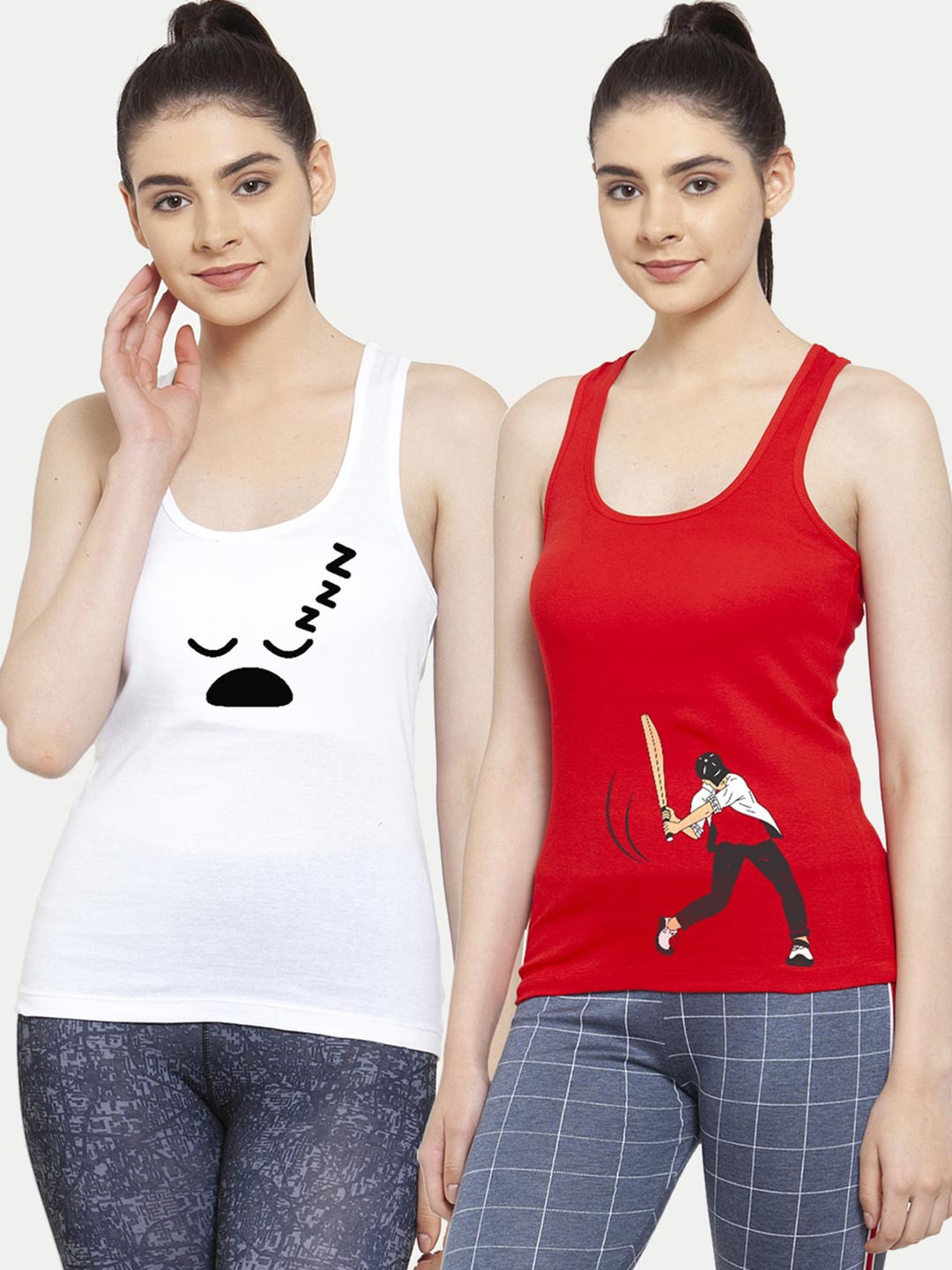 

Friskers White & Red Pack of 2 Tank Top