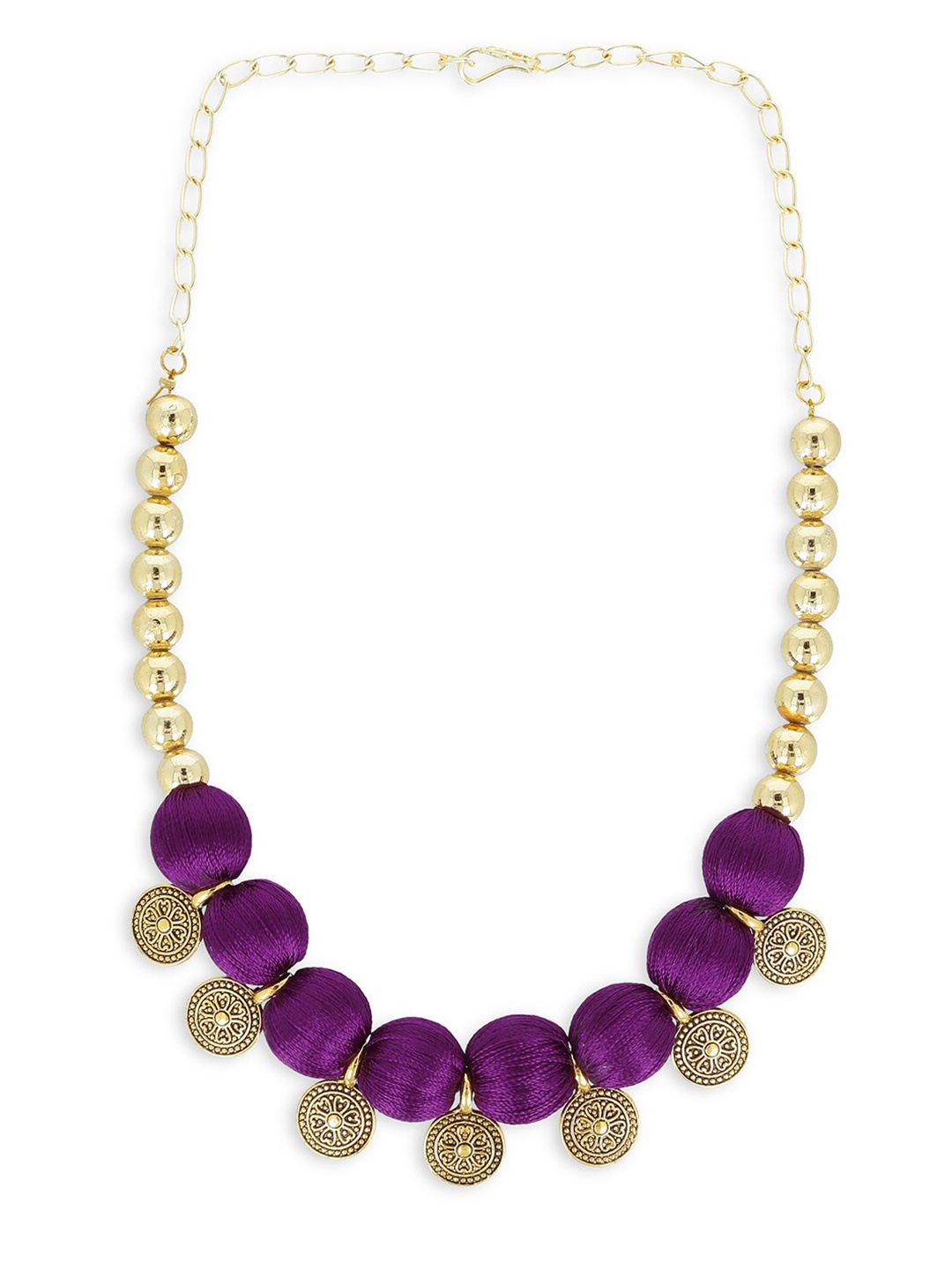 AKSHARA Gold-Toned & Purple Choker Necklace