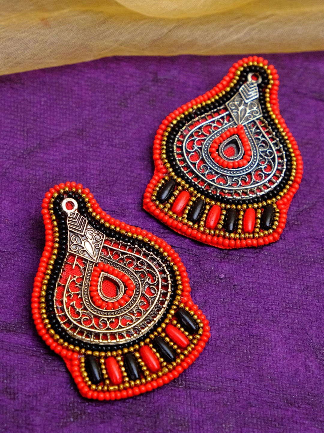 

Crunchy Fashion, Multicoloured, Oxidised, Silver Plated, Handcrafted Earrings, Multi