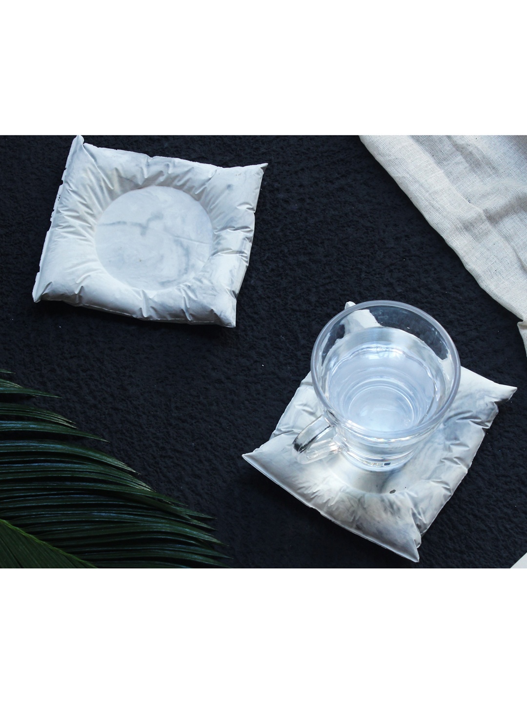 

THOA Set Of 2 Charcoal Grey Printed Concrete Cushion Costers