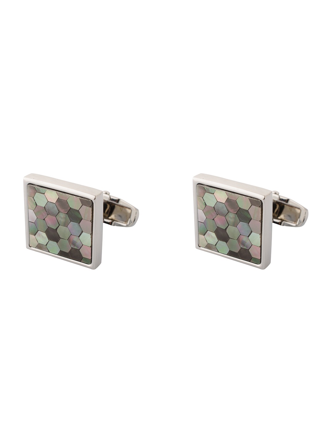 

The Tie Hub Brown & Silver-Toned Cufflink