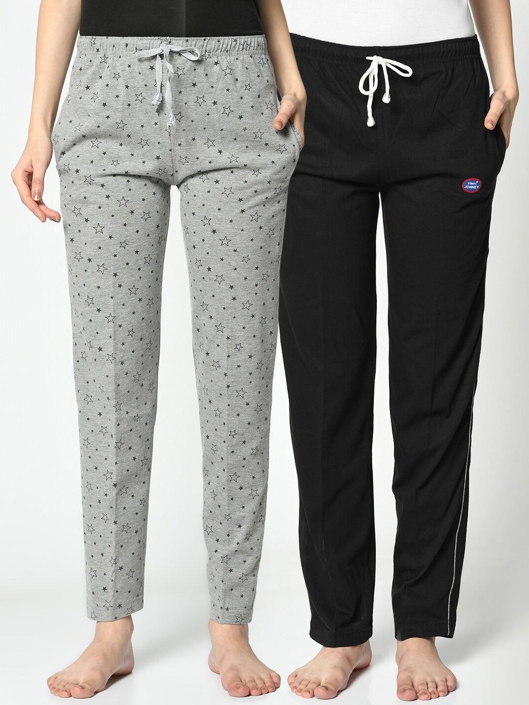 

VIMAL JONNEY Women Pack Of 2 Lounge Pants, Grey