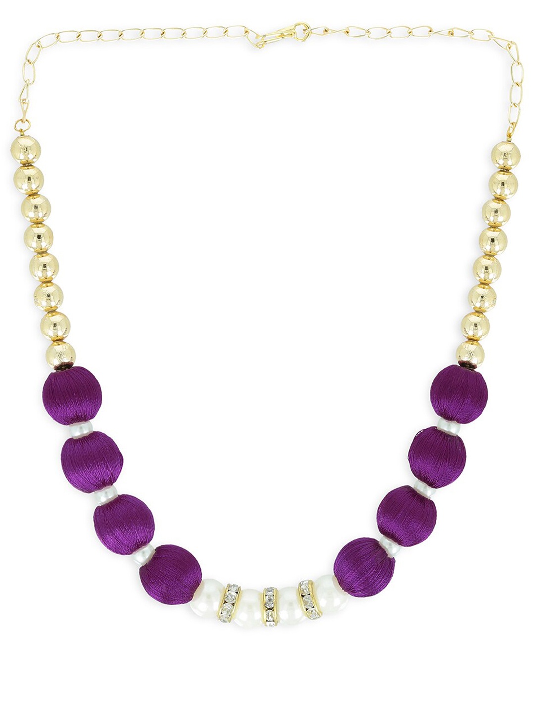 

AKSHARA Purple & Gold-Toned Choker Necklace