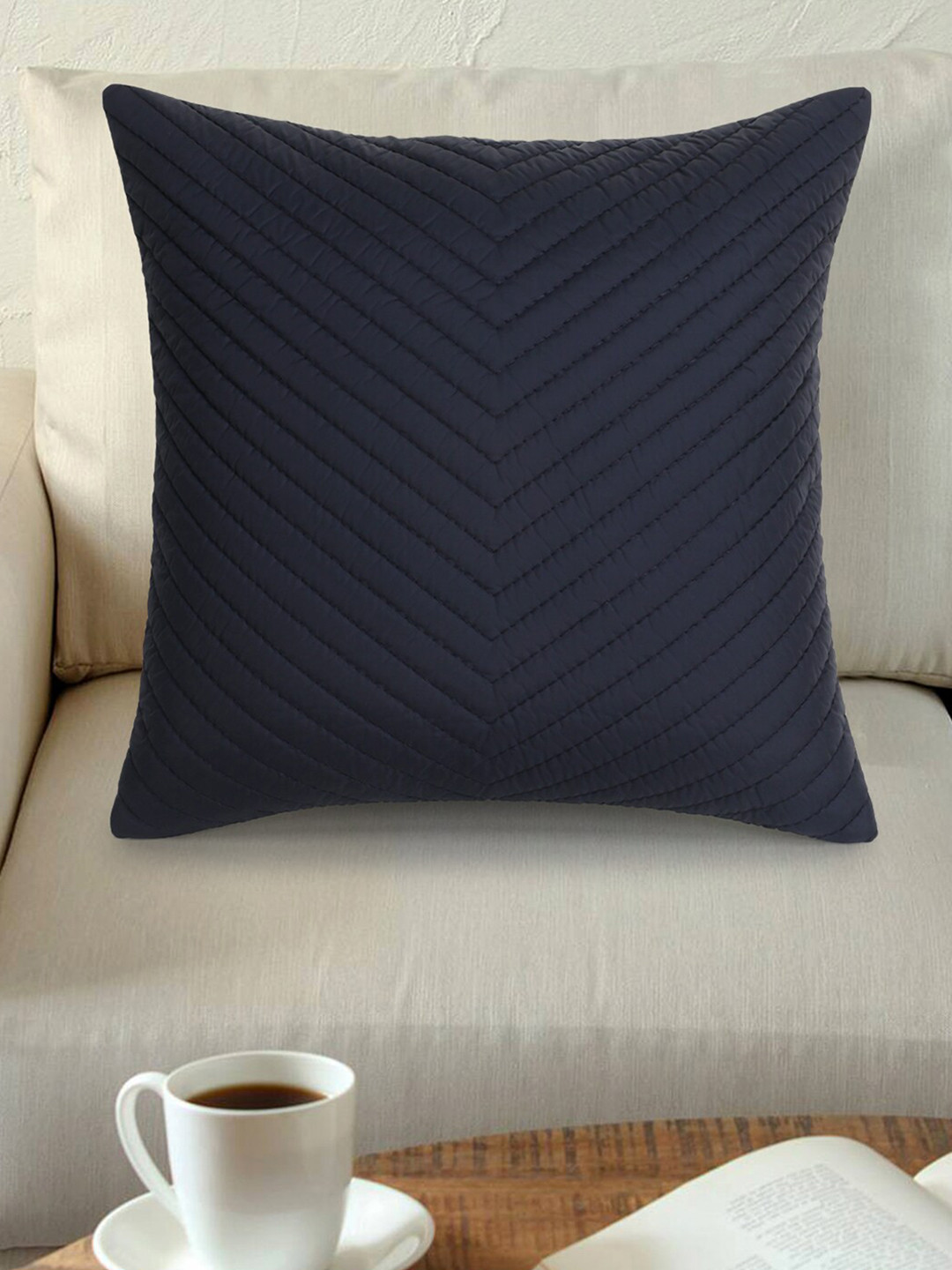 

Mezposh Navy Blue Geometric Square Cushion Covers