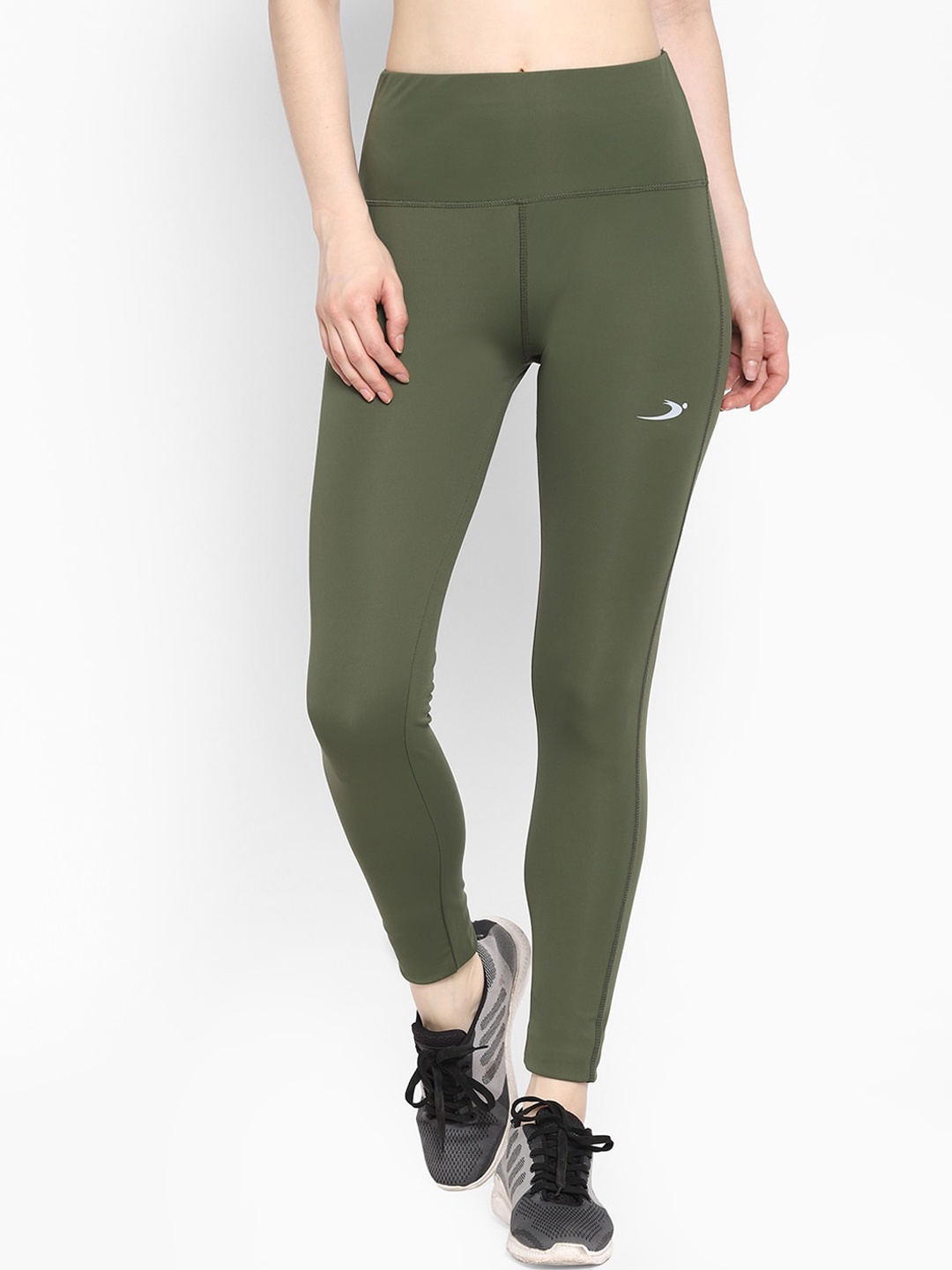 

SAPPER Women Olive Green Solid Tights