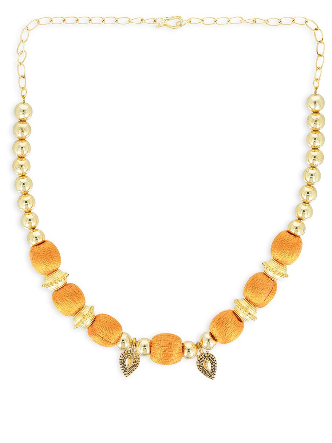 

AKSHARA Gold-Toned & Orange Choker Necklace