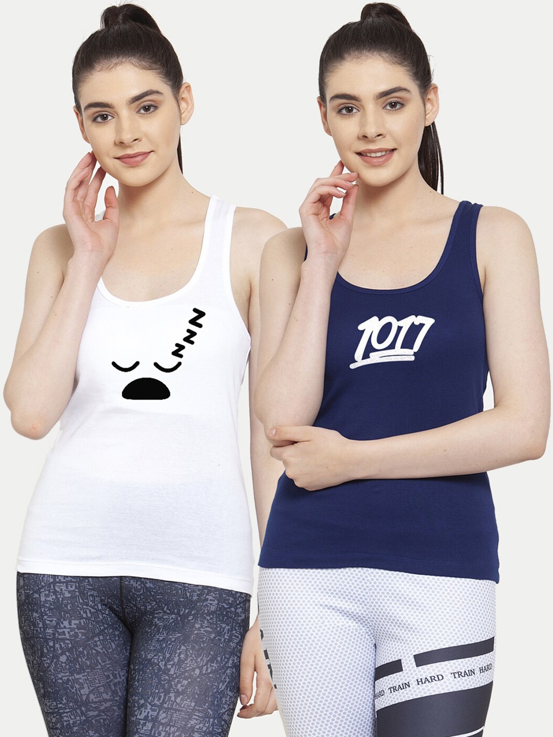 

Friskers White & Blue Set of 2 Tank Top