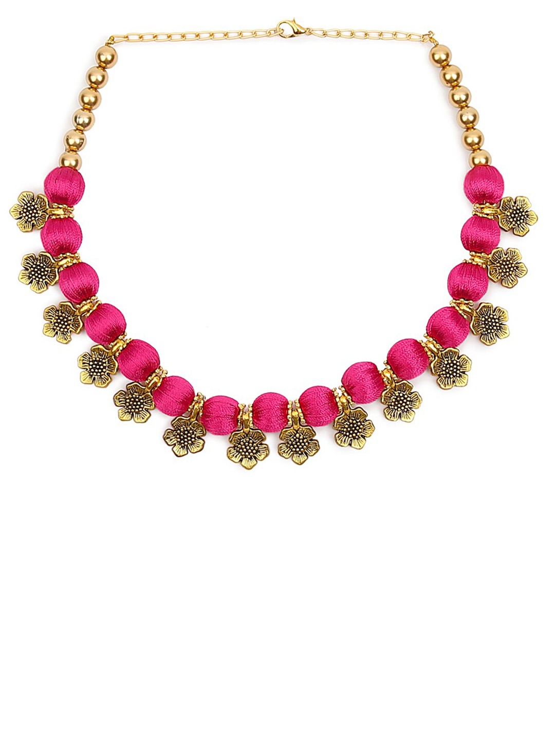 

AKSHARA Pink & Gold-Toned Handcrafted Choker Necklace