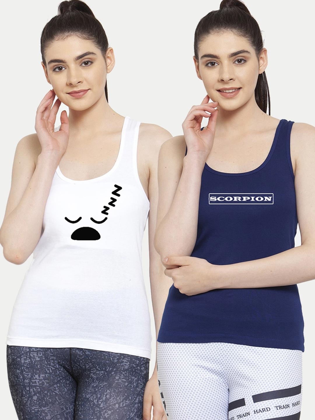 

Friskers Pack Of 2 Blue & White Tank Top