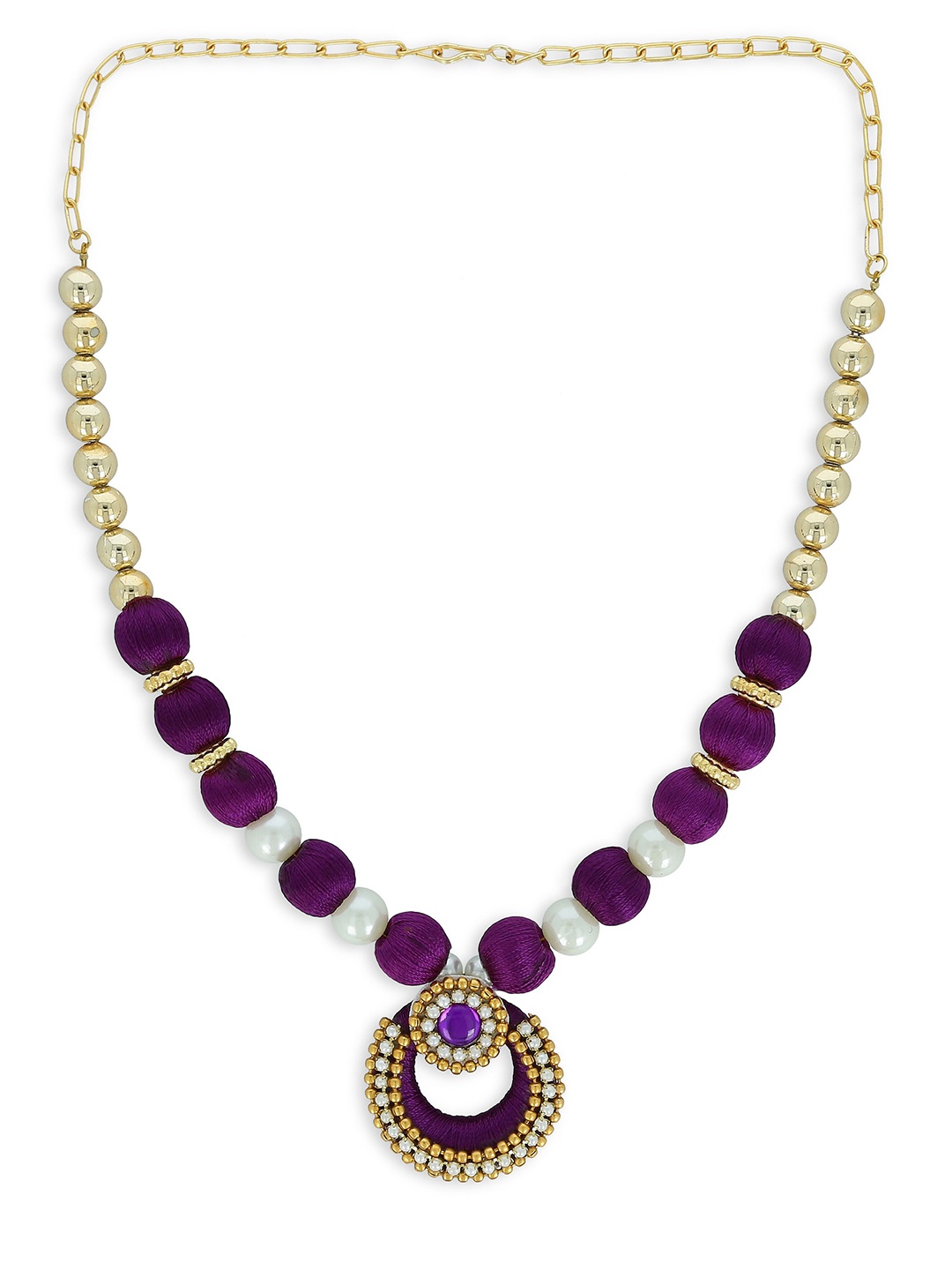 

AKSHARA Purple & Gold-Toned Choker Necklace