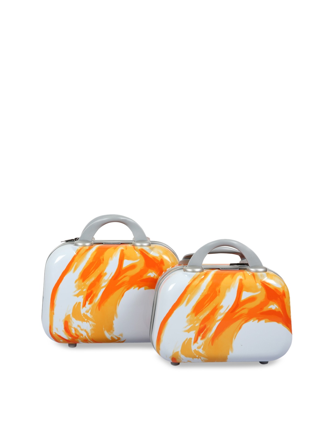 

Polo Class Set of 2 Orange & White Travel Luggage Vanity Bag