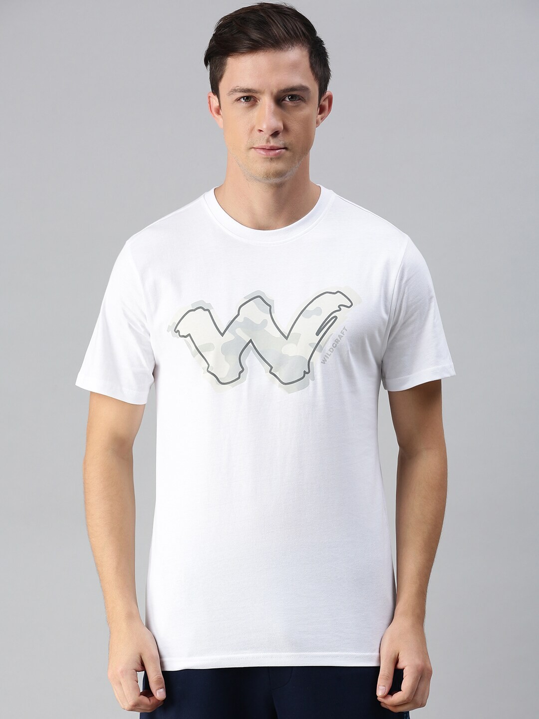 

Wildcraft Men White Typography Printed Slim Fit T-shirt