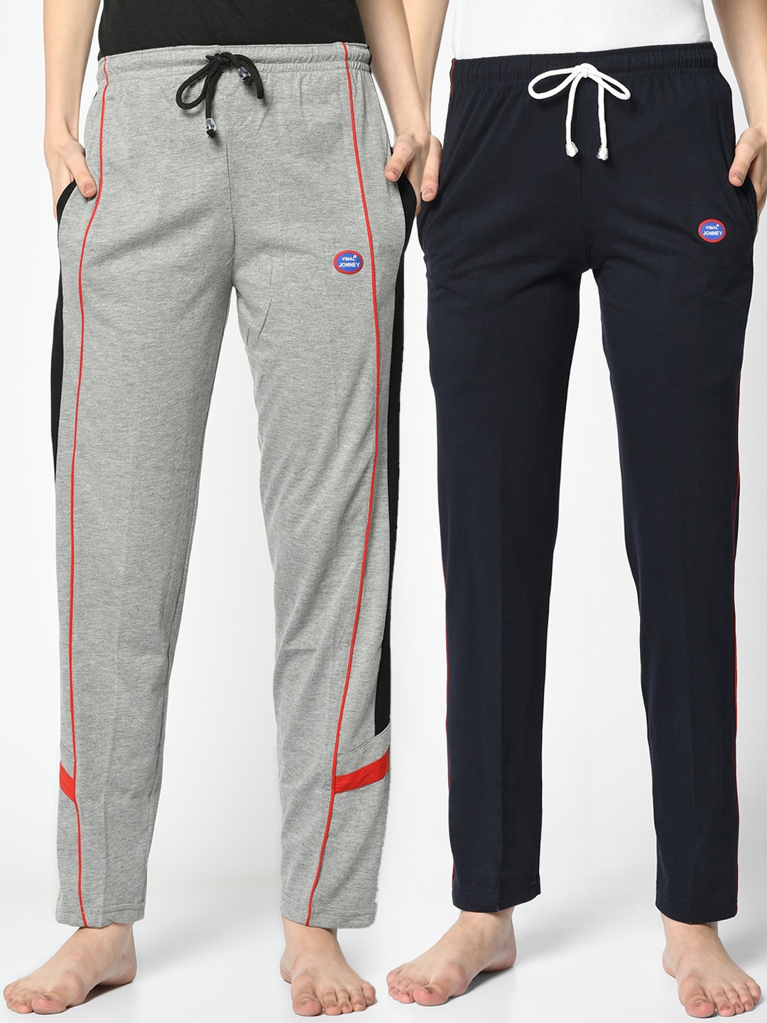 

VIMAL JONNEY Women Pack Of 2 Solid Lounge Pants, Navy blue
